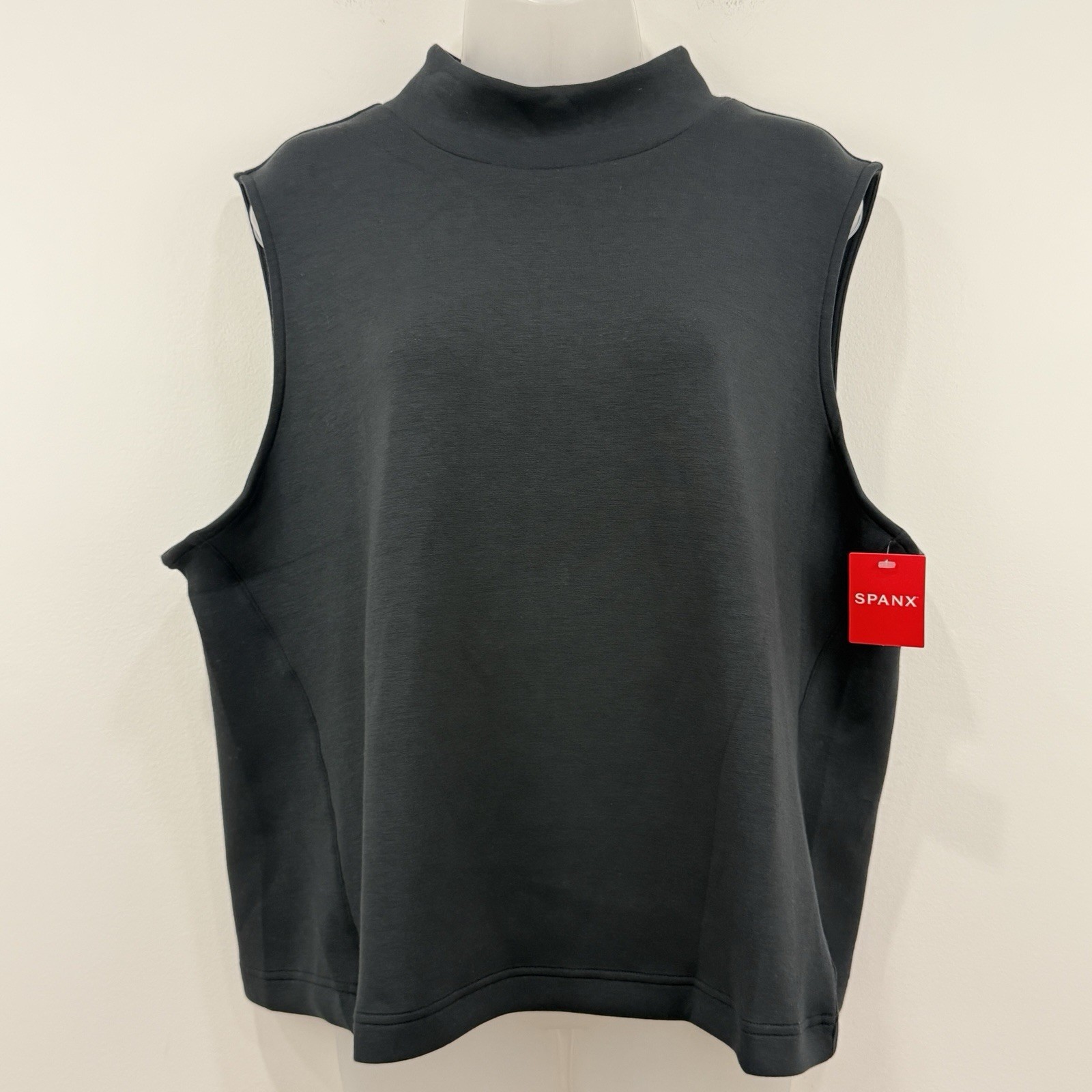 Spanx Airluxe Mock Neck Essentials Tank 2X Black NWT Classic Minimal Comfort