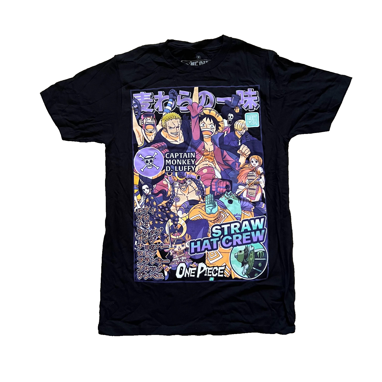One Piece Straw Hat Crew Collage Boyfriend Fit Girls T-Shirt M