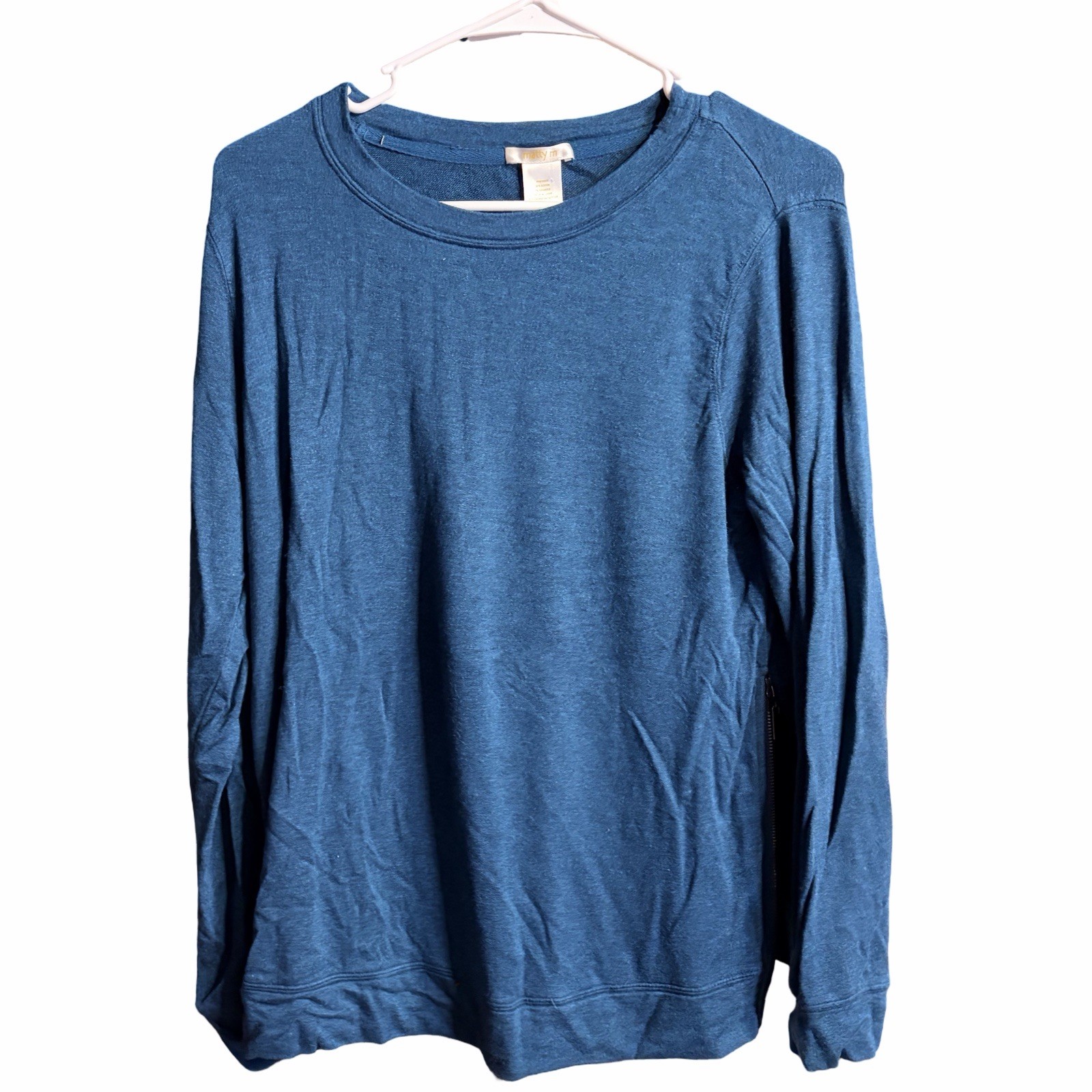 Marty M Side Zippers Buttery Soft Teal Long Sleeve Flowy T Size M/L