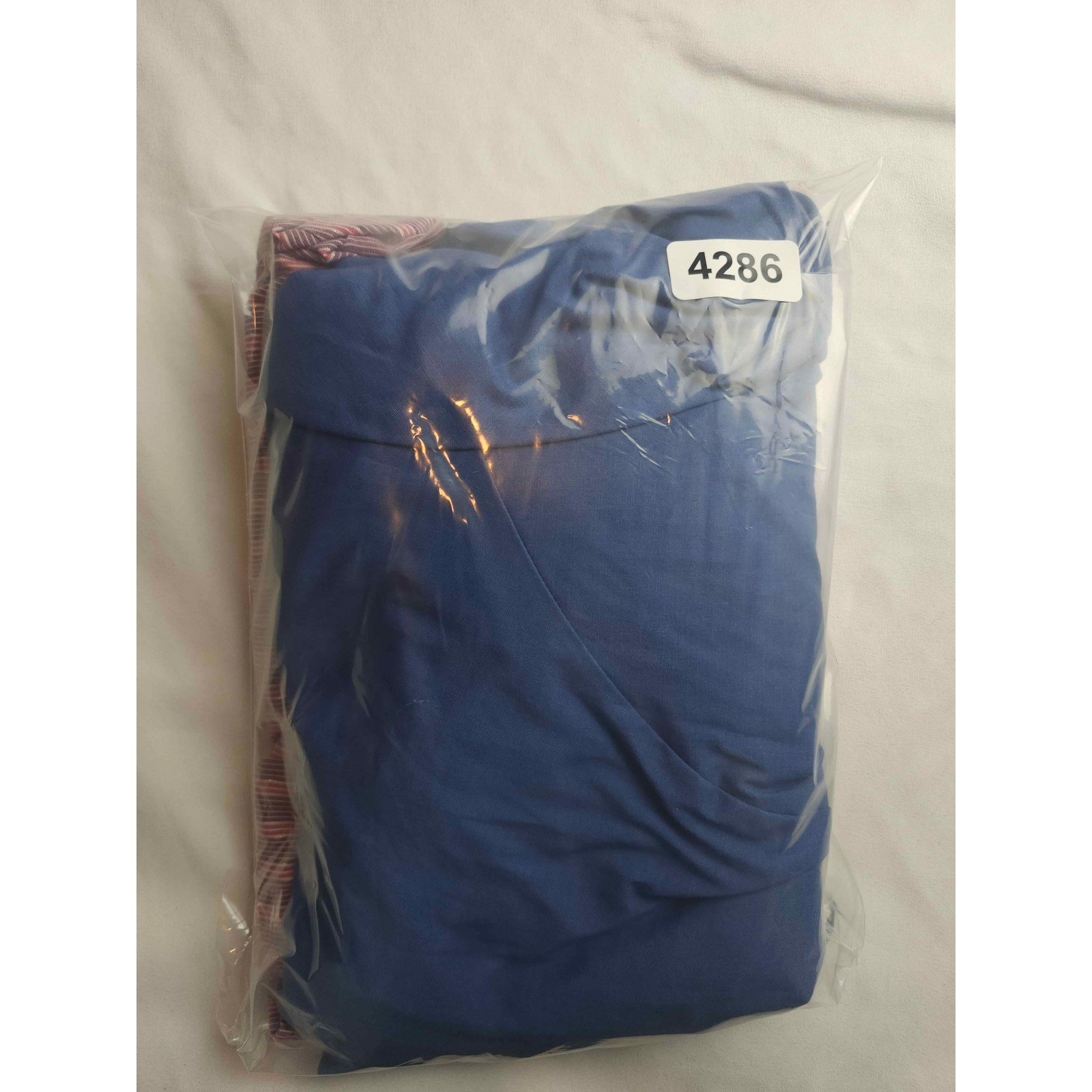 Riders by Lee Easy Care Button Down Shirt Bundle 2X XXL Blue Striped 3/4 Sleeve