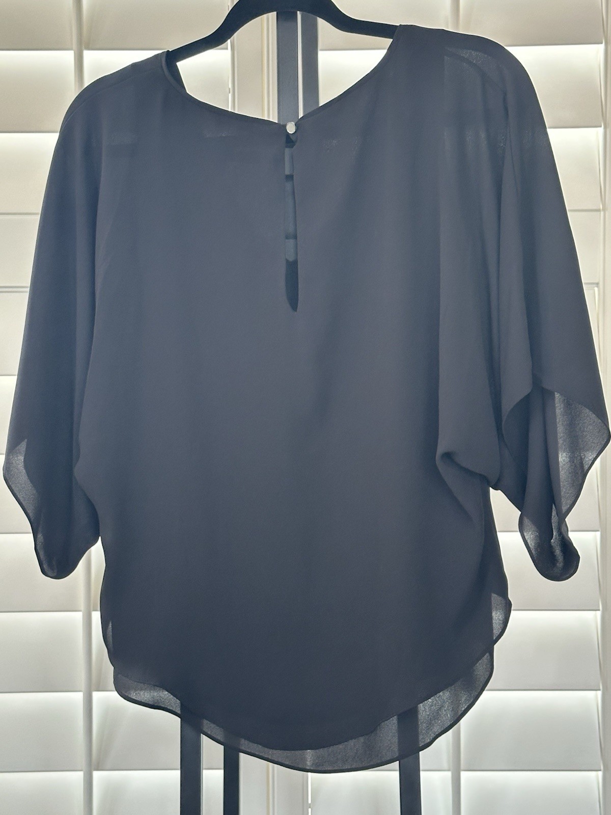 WHBM Dolman Sleeve Lined Black Top, Size XS