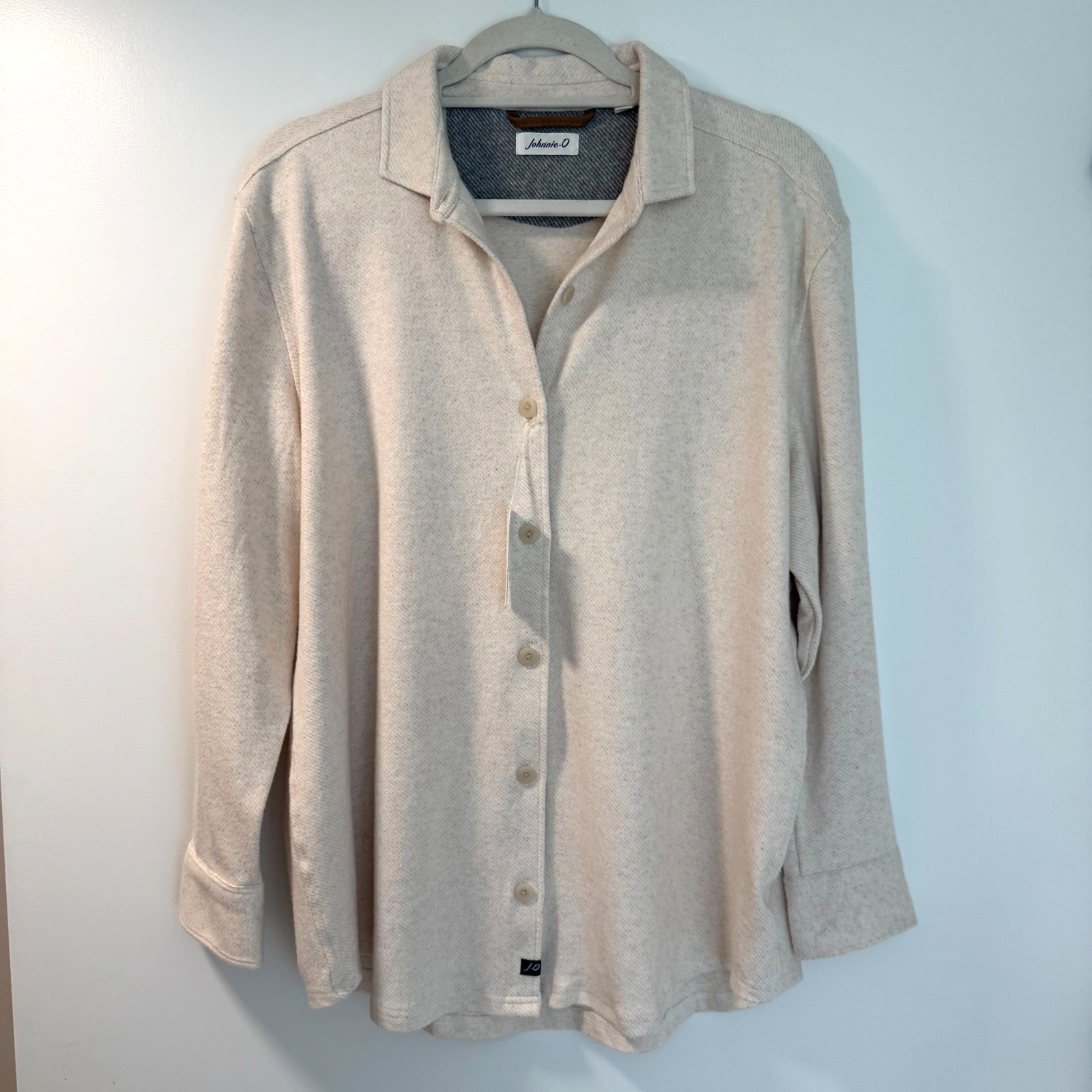 Johnnie-O Women’s Size Medium Pricilla Button Front Knit Shirt Vanilla NWT