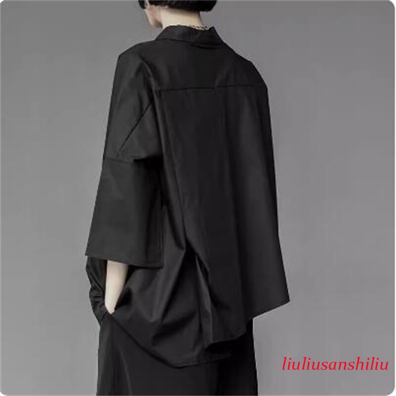 Japanese Women Irregular Short Sleeve Blouse Top Loose Harajuku Shirt Casual