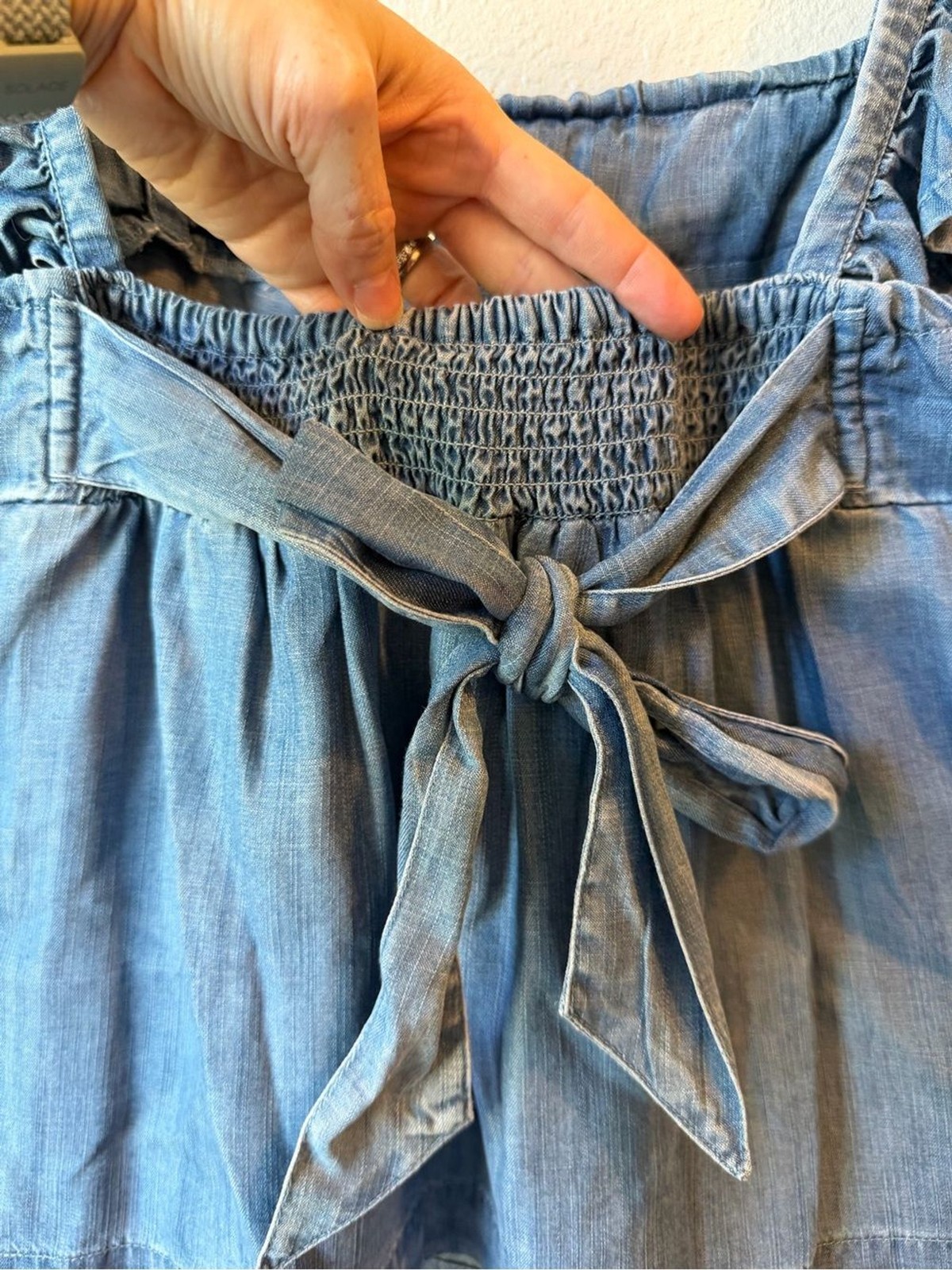 Harper Heritage Embroidered Chambray Tank Top, EUC, XL