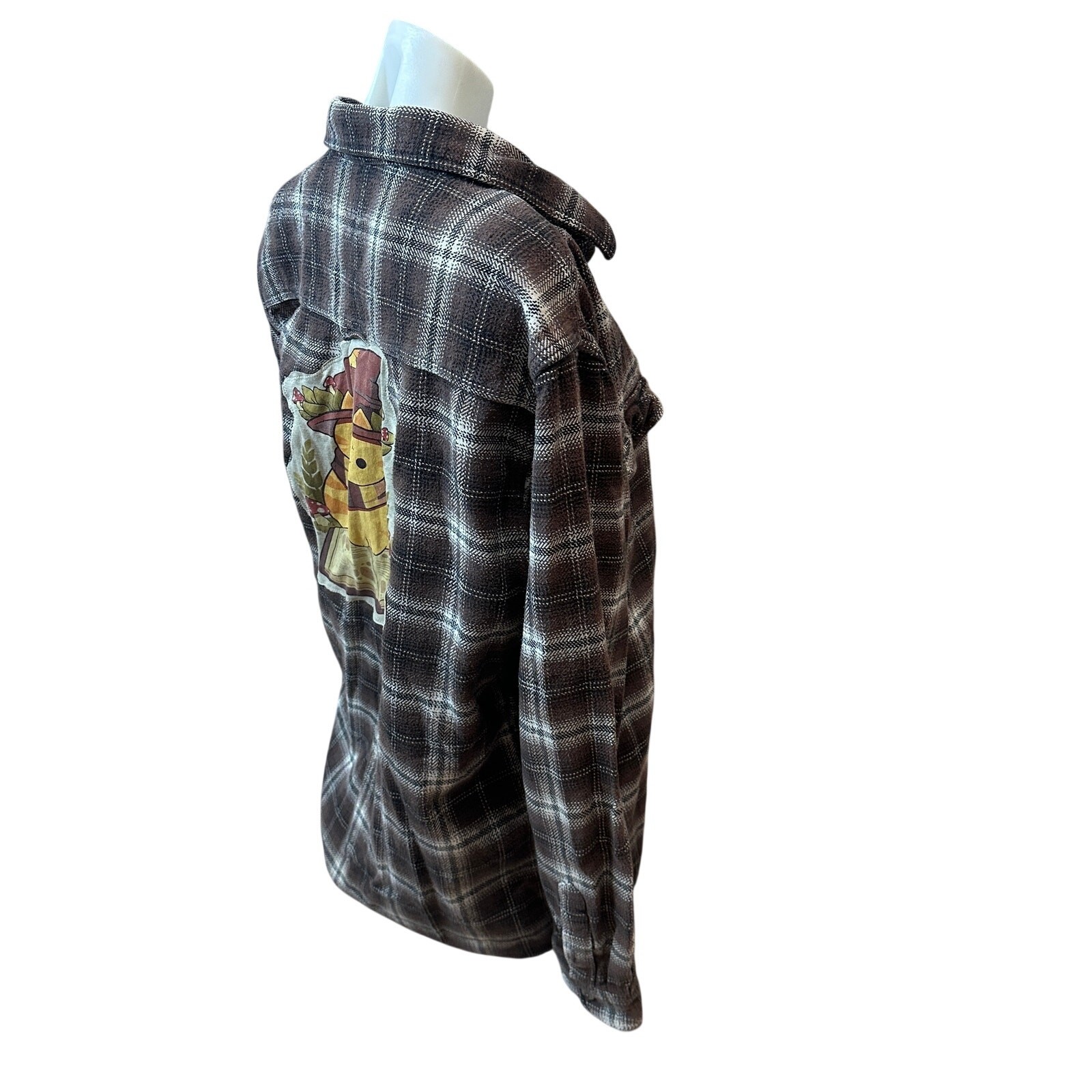Reading Cat Plaid Flannel Shirt Shacket LARGE Oversize Witch Books Reader Unique