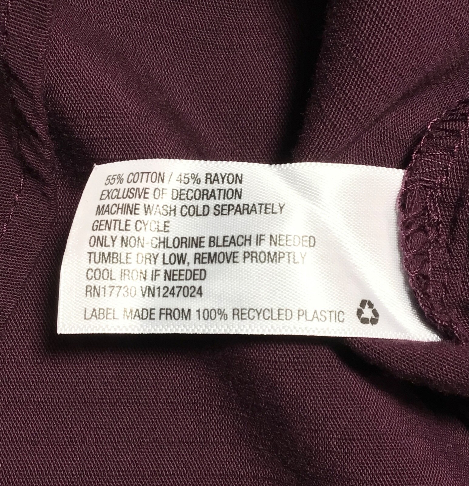 Knox Rose Blouse Womens Small Wine Floral Embroidery 3/4 Sleeves Buttons Peasant