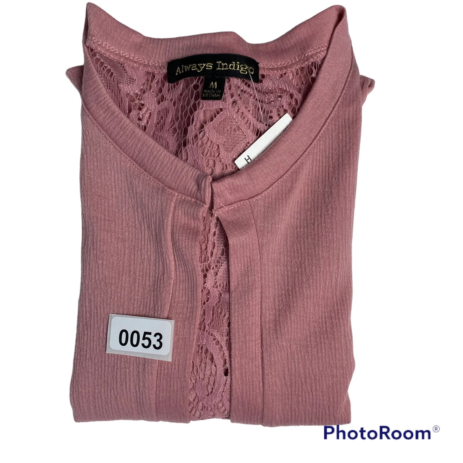 Nwt Always Indigo Pink Lace Back Knit Cardigan Top Ruffle womens M Medium New