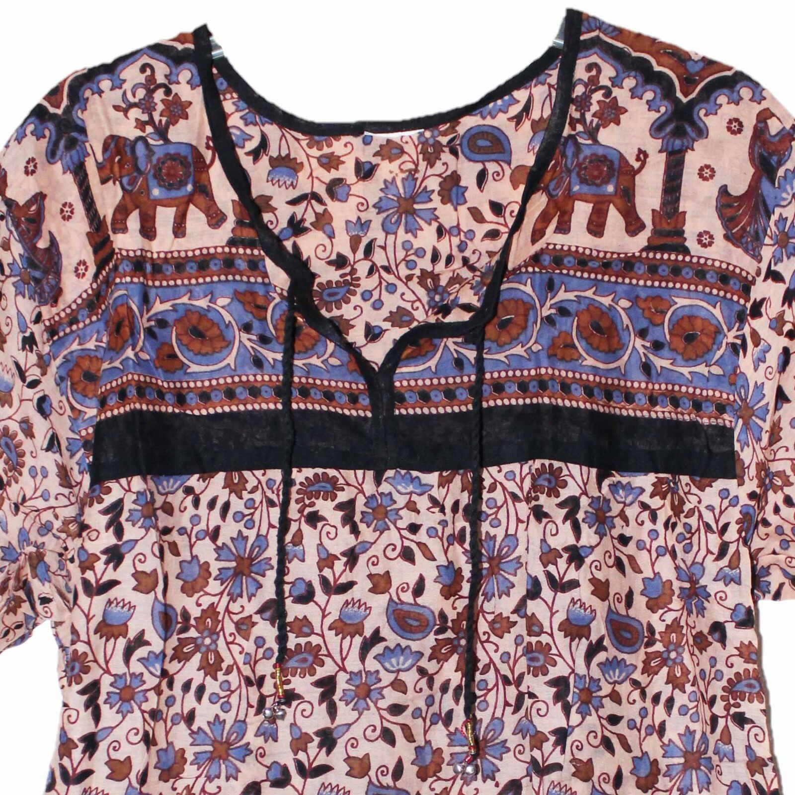 Indian Ethnic Cotton Top Tunic For Women Blouse Blusa Ladies Retro Boho Hippie G