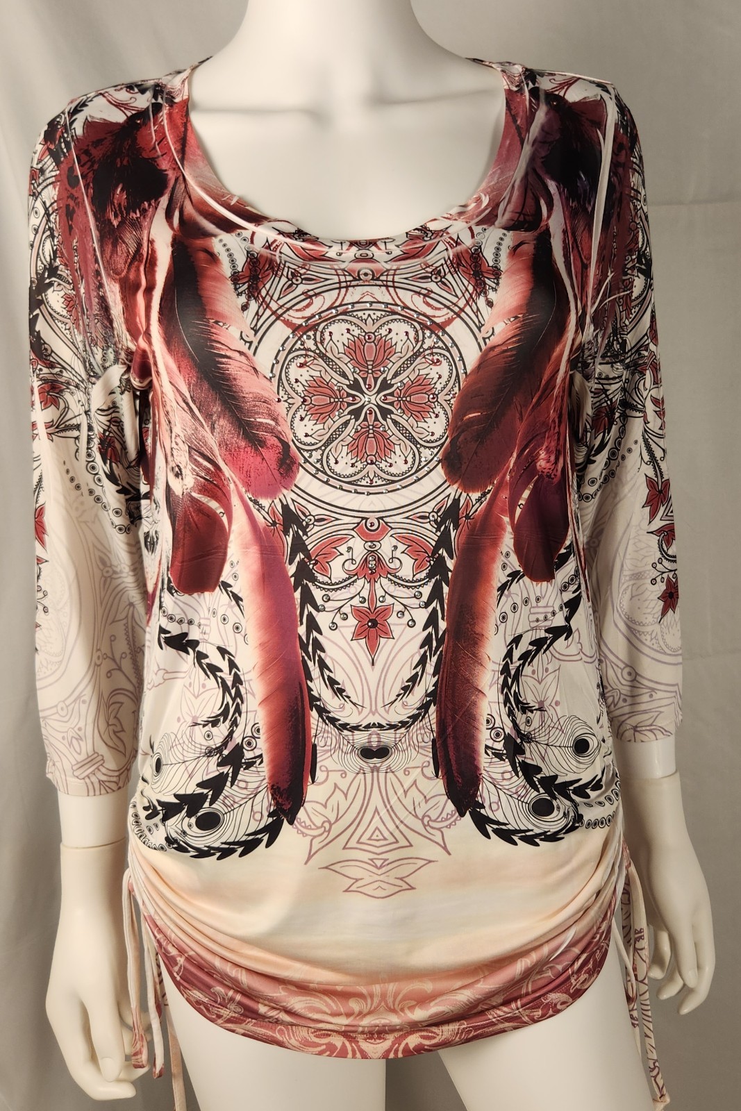 Wrangler Cowgirl/Rodeo/Indie/Southwest Embellished Cinched Side Tee L