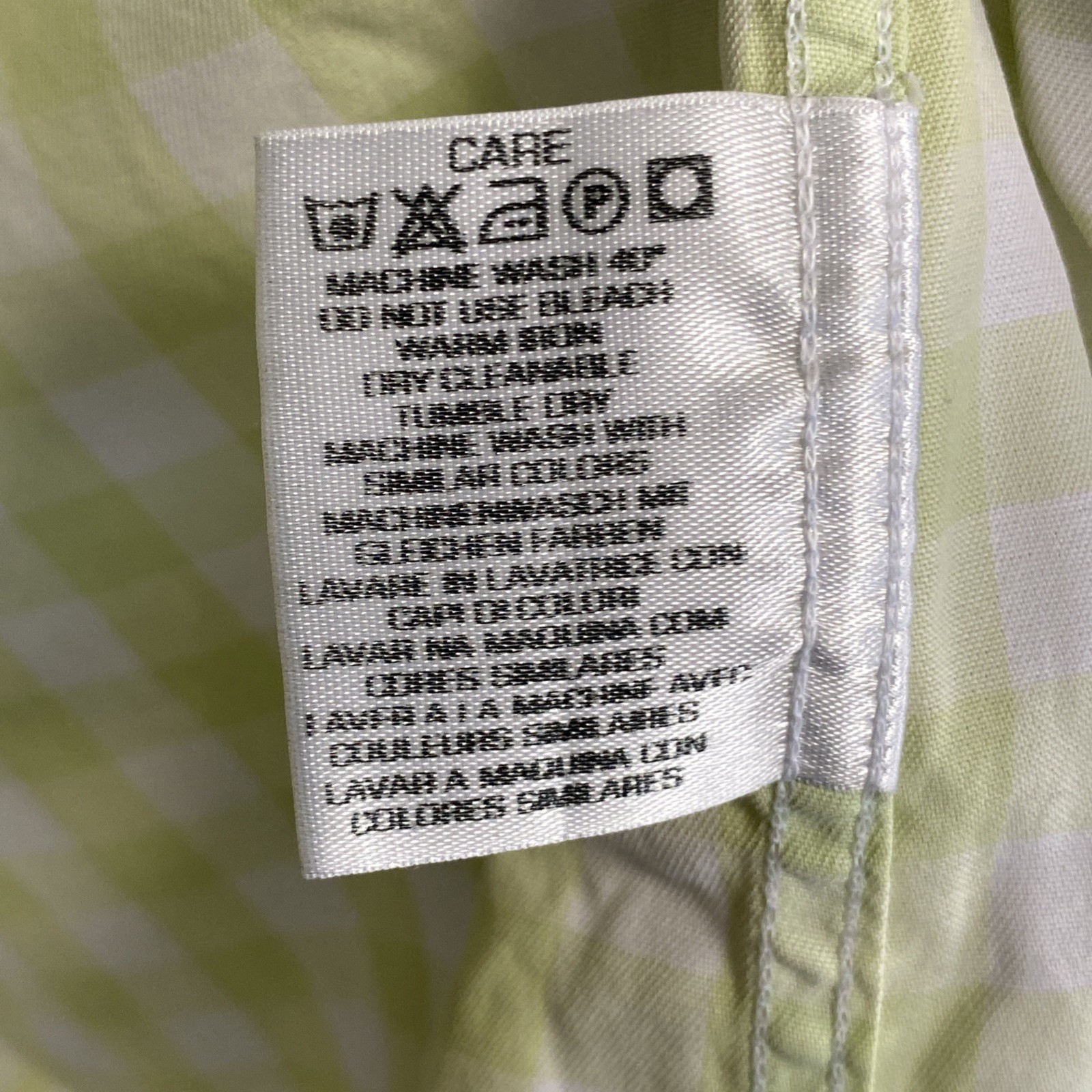 Gant Lime Green Gingham Check Regular Fit Short Sleeved Button Down Shirt UKL PN