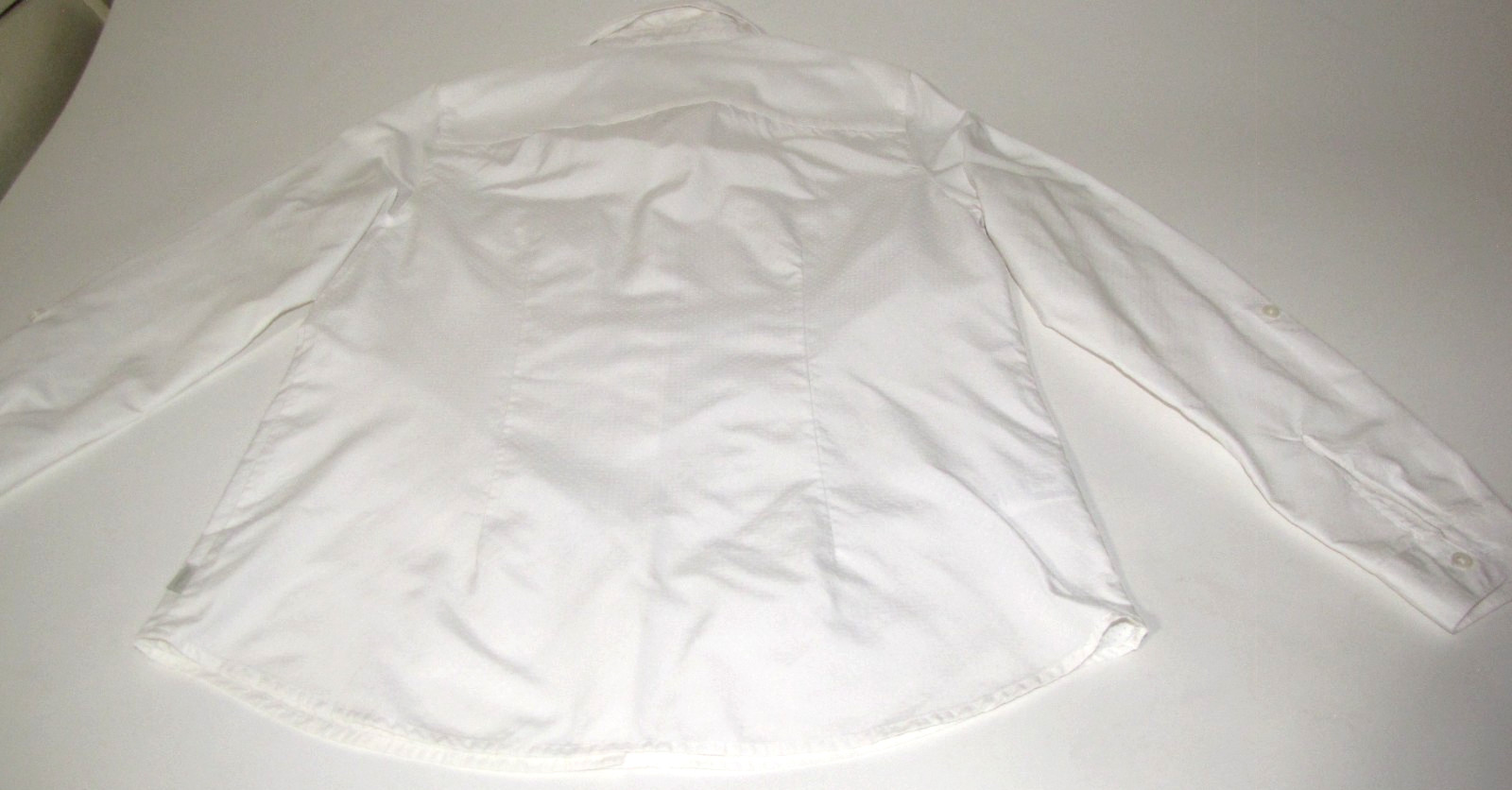 Eddie Bauer Shirt White Mountain Nylon/polyester blend Long Sleeve-roll tab Wm.M