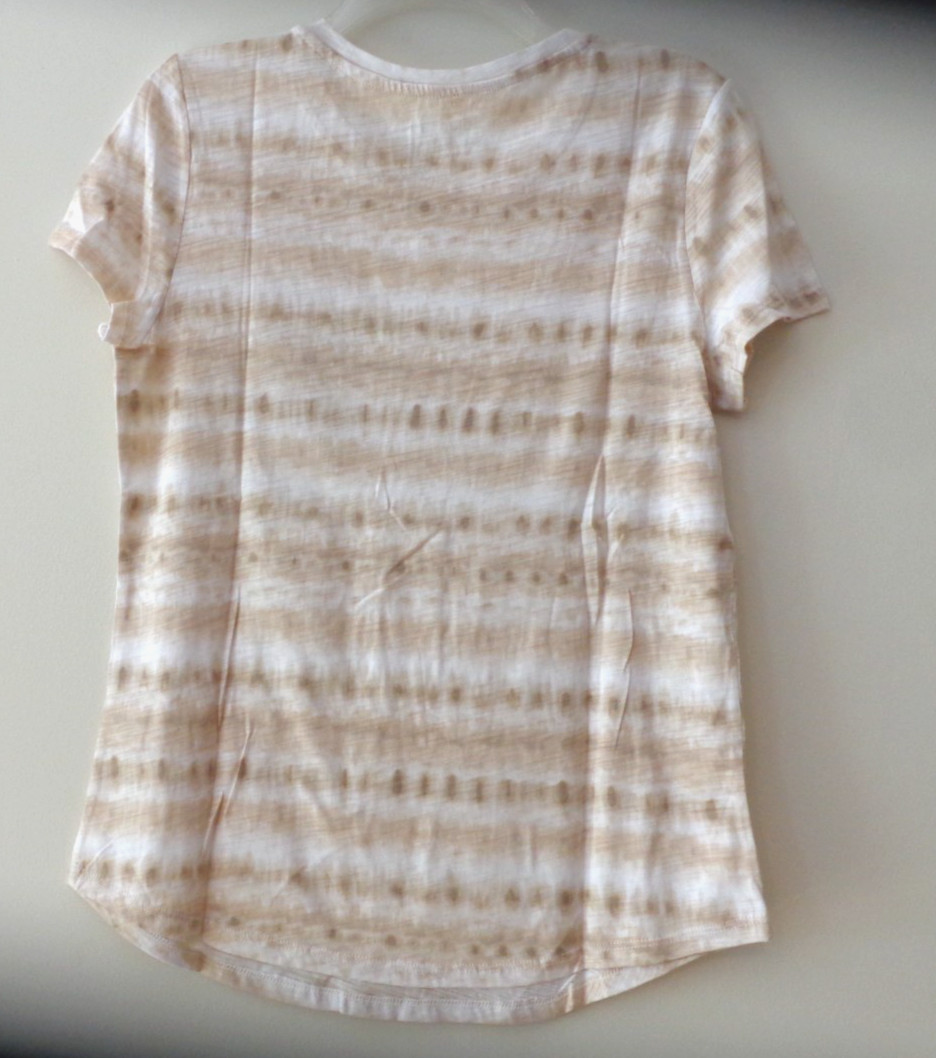 NWT BLUE SOL White with Shades of Tan Tee-Shirt Size Medium