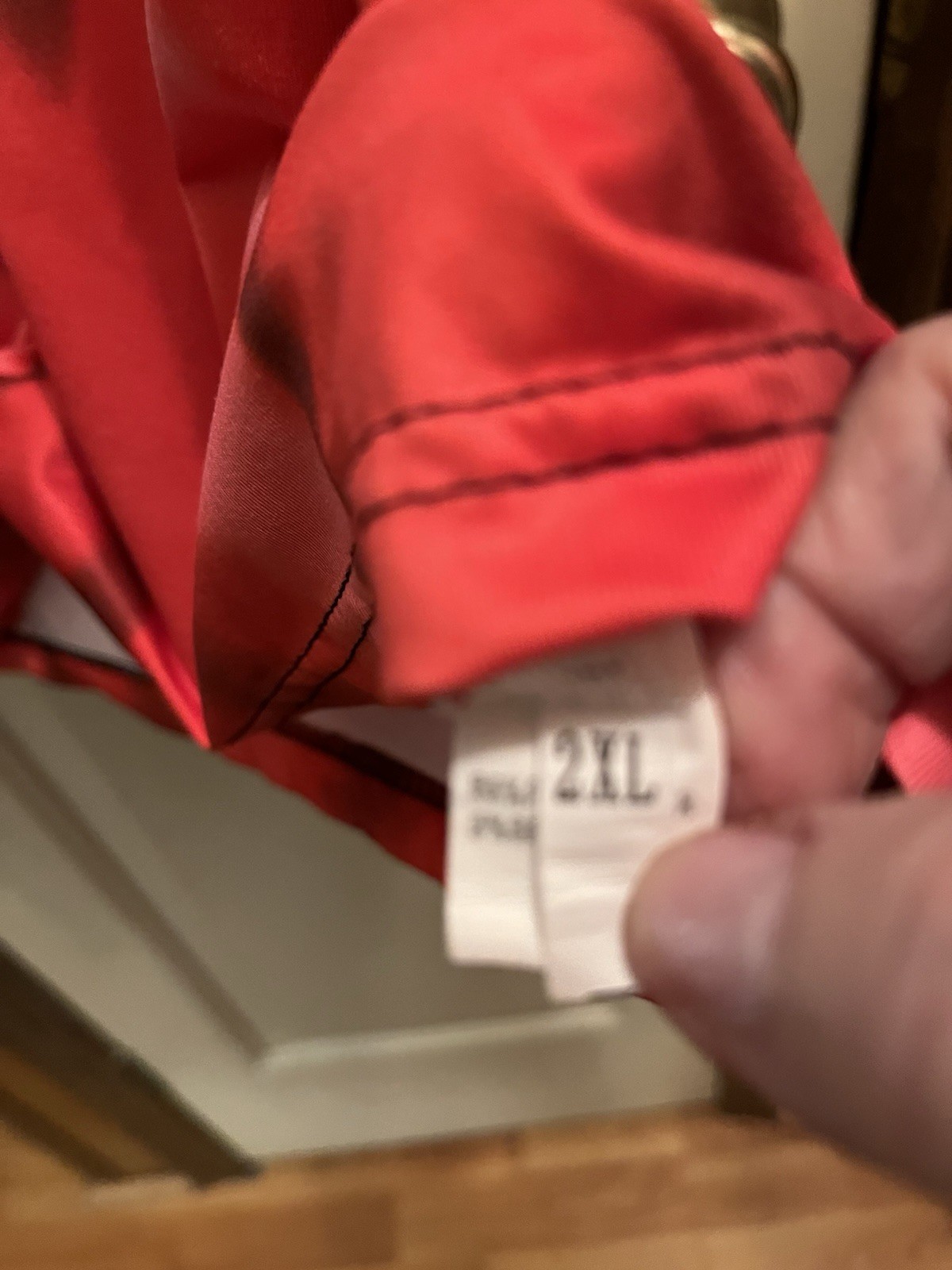 blouse plus 2XL red black short sleeves nwot easy care