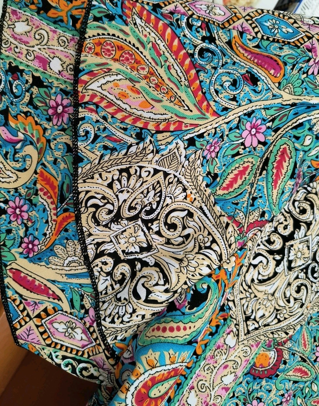 Silky Scarf Boho Blouse With Bell Sleeves