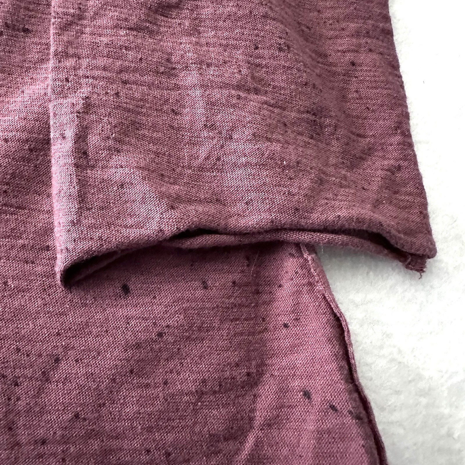 Nation ltd Women’s L Large Square Neck Speckled Boxy Pima Peru Red Burgundy