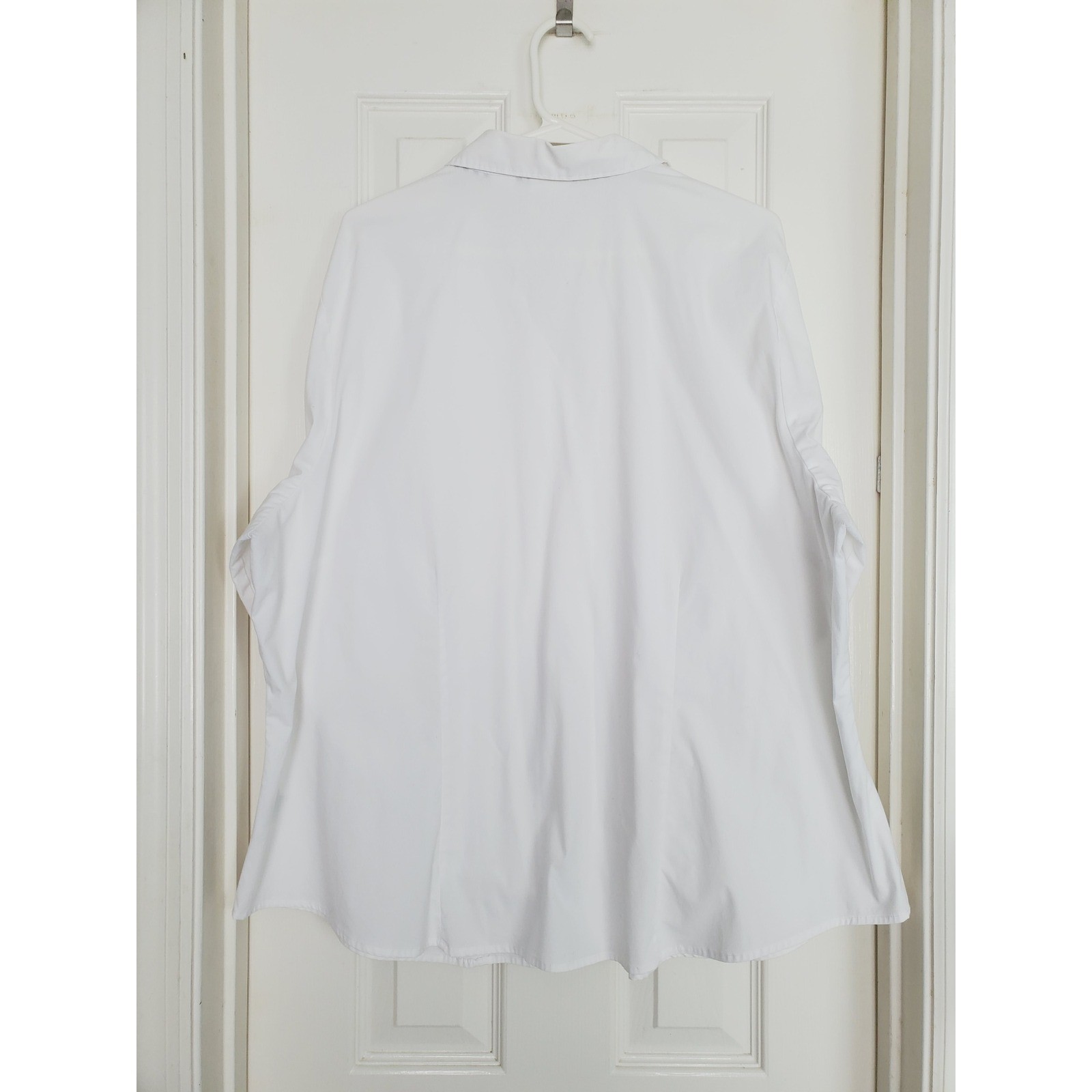 Riders by Lee Button Up Shirt White Easy Care Stretch Office Blouse 2X