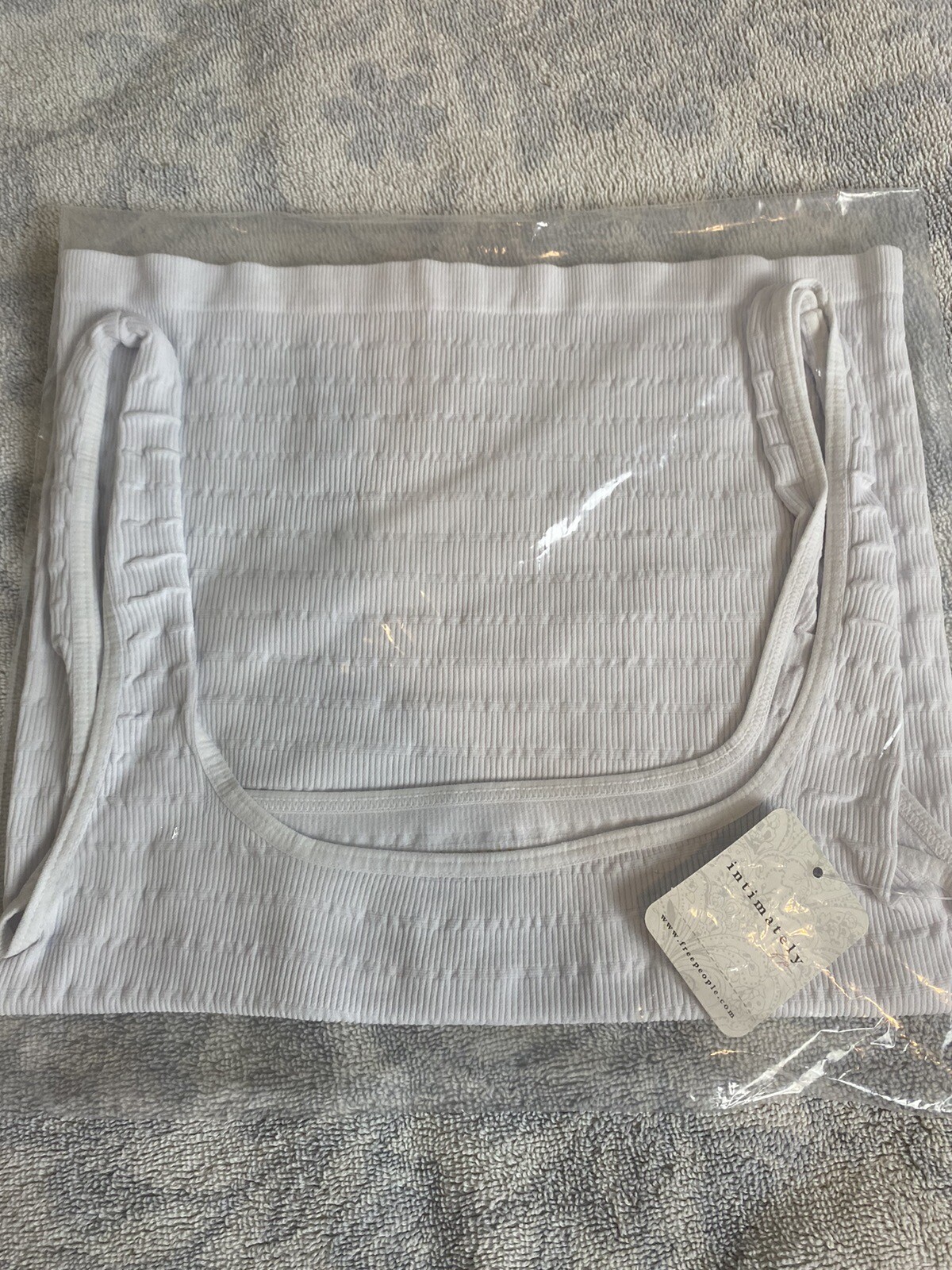 Free People Cami Tank Top Size XS/S White Square Neck Sleeveless Seamless