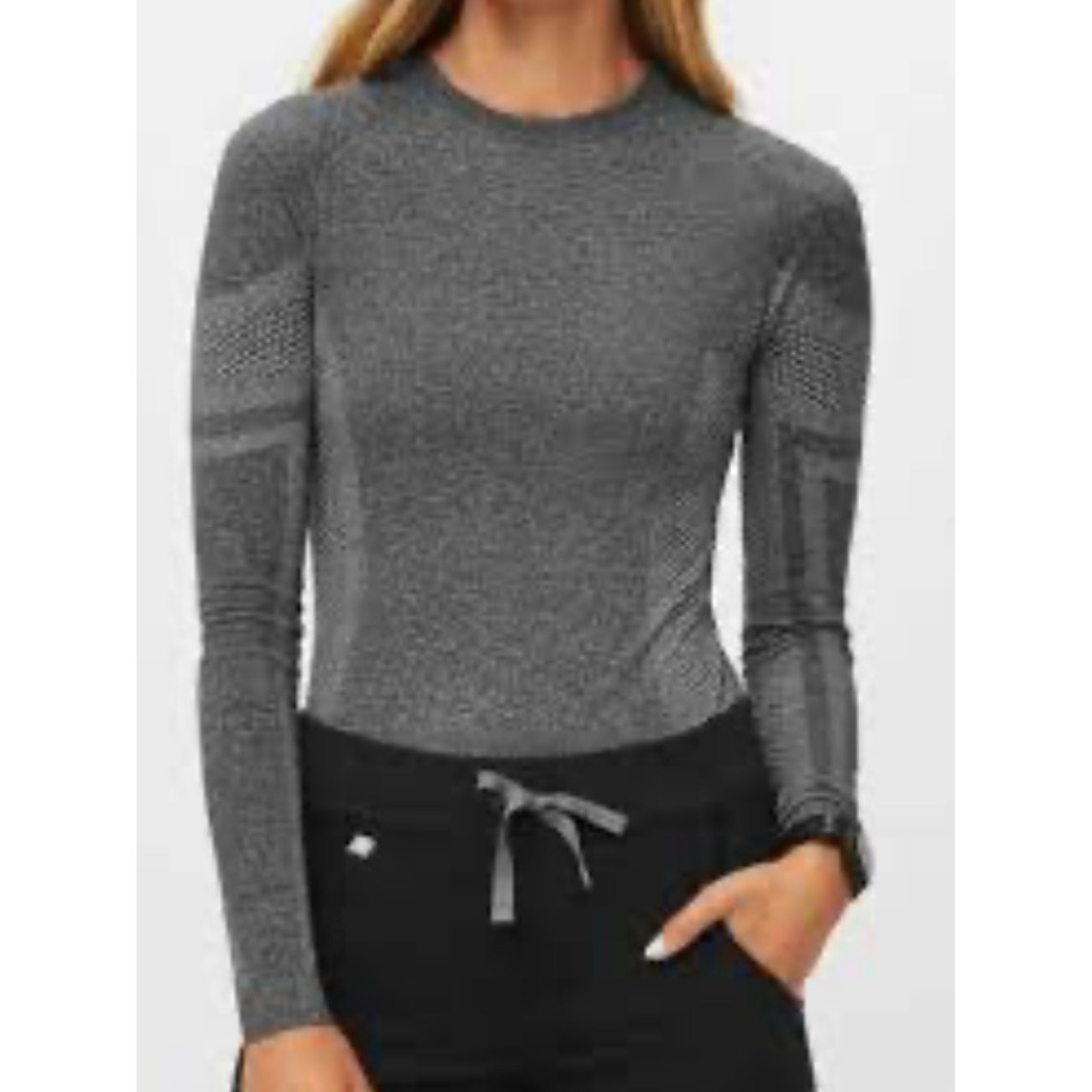 Figs Salta Seamless Performance Longsleeve Underscrub Gray Size XS
