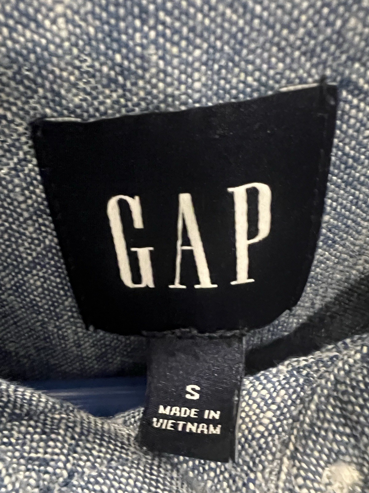 GAP Women Blue Linen blend Button-Up Shirt