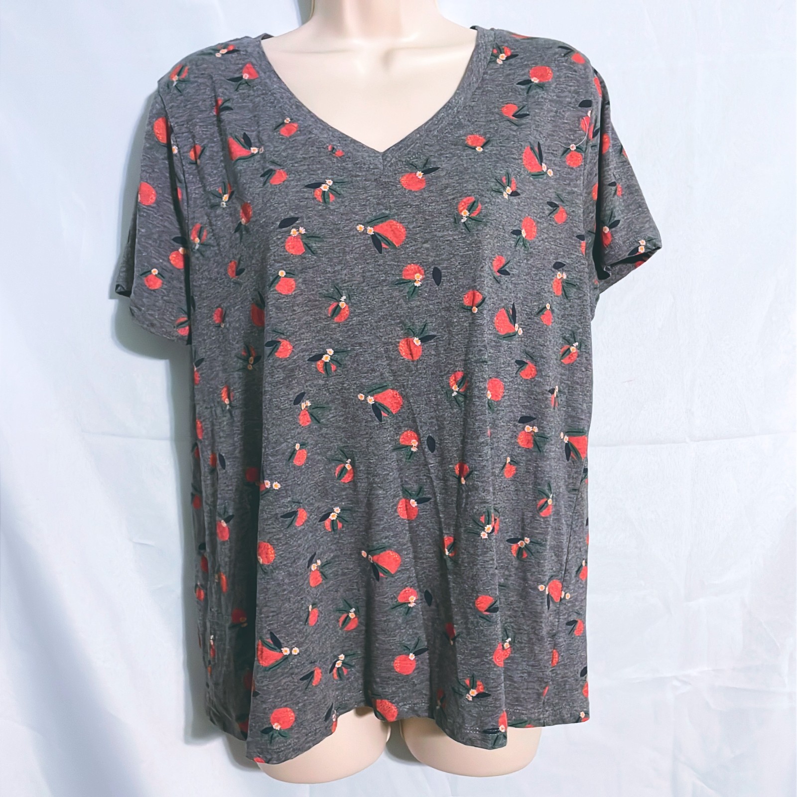 Dip Cute Gray Fruit T-Shirt Size XL