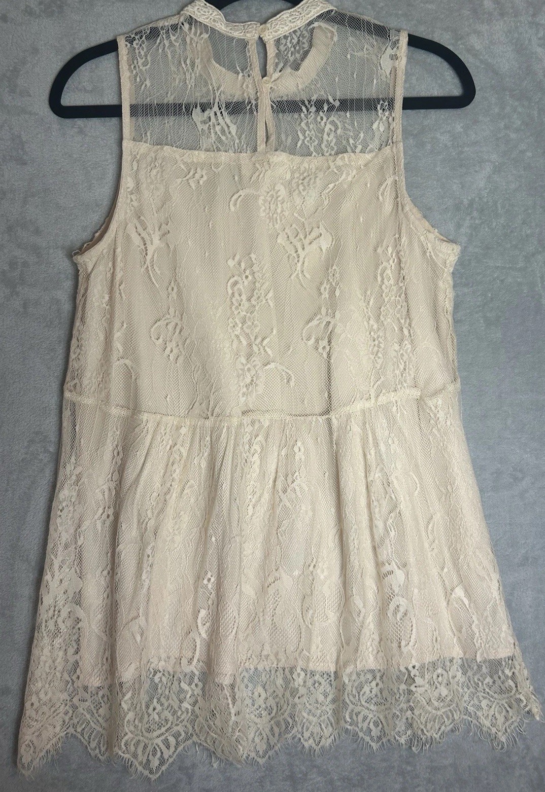 Entro Cream Lace Embroidered Cottagecore Blouse Sz. M
