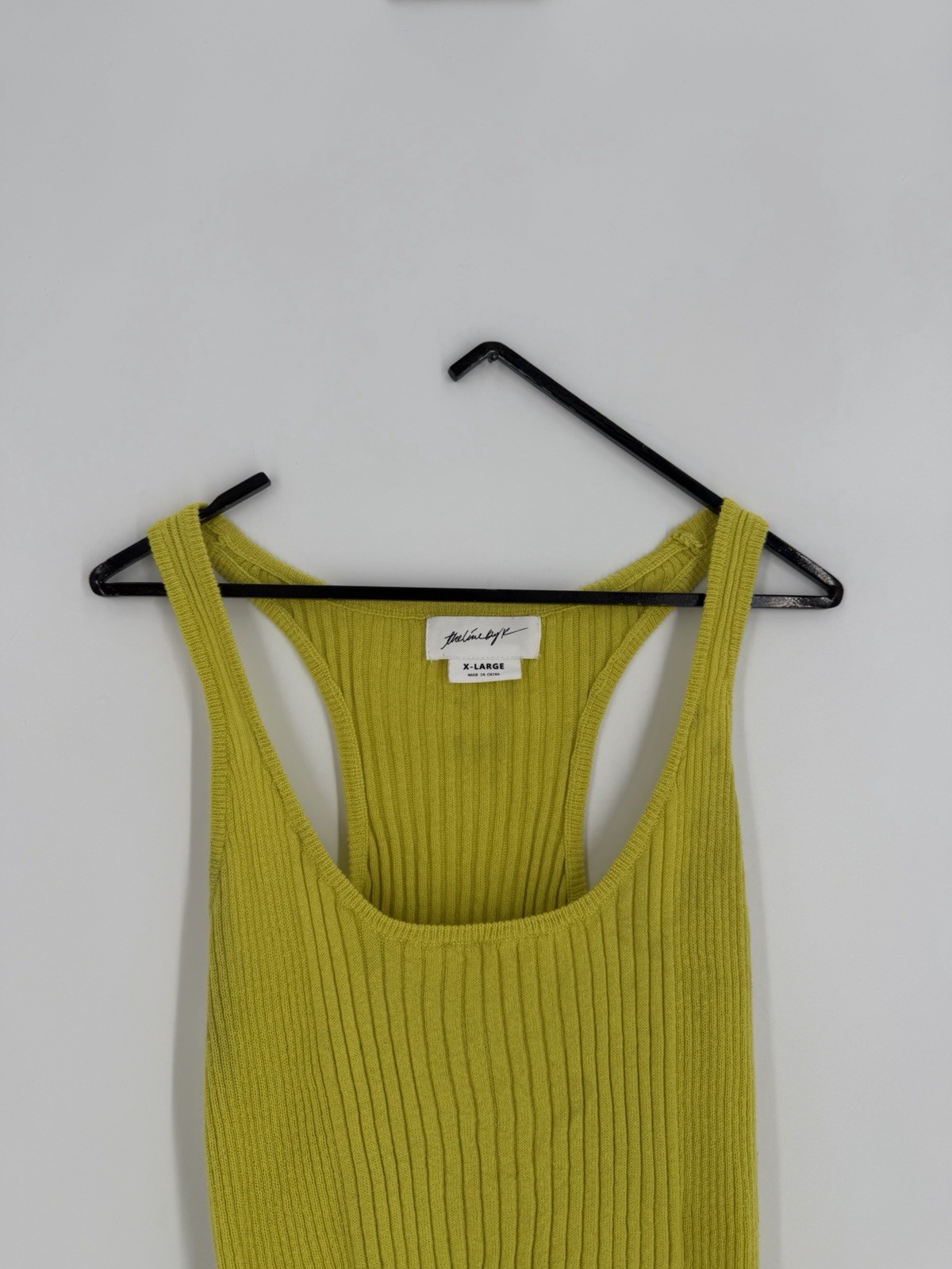 The Line By K Edie Ribbed Cotton Tank In Yellow Size XL