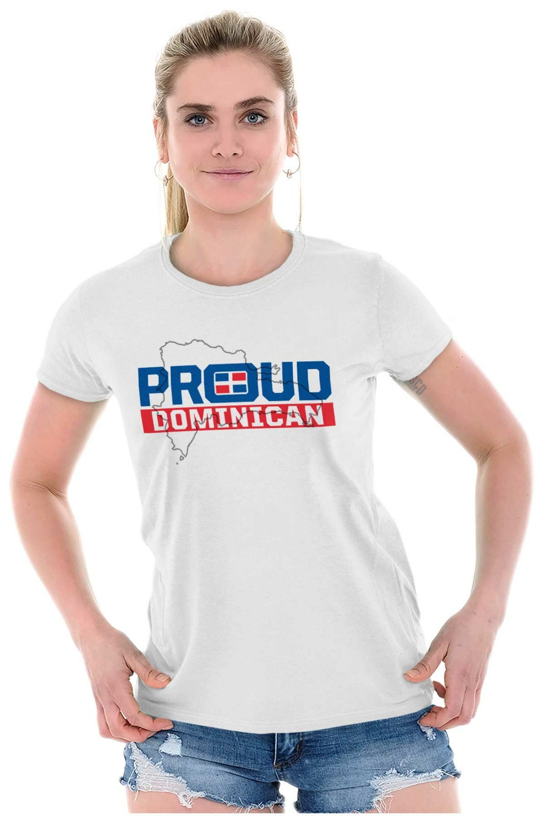Proud Dominican Republic Flag Colors Pride Graphic T Shirts for Women T-Shirts