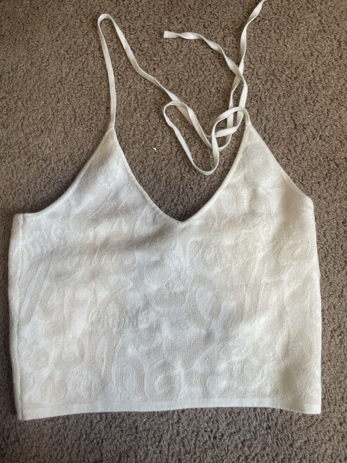 Urban Revivo Ivory/Pink Color Changing Halter Top