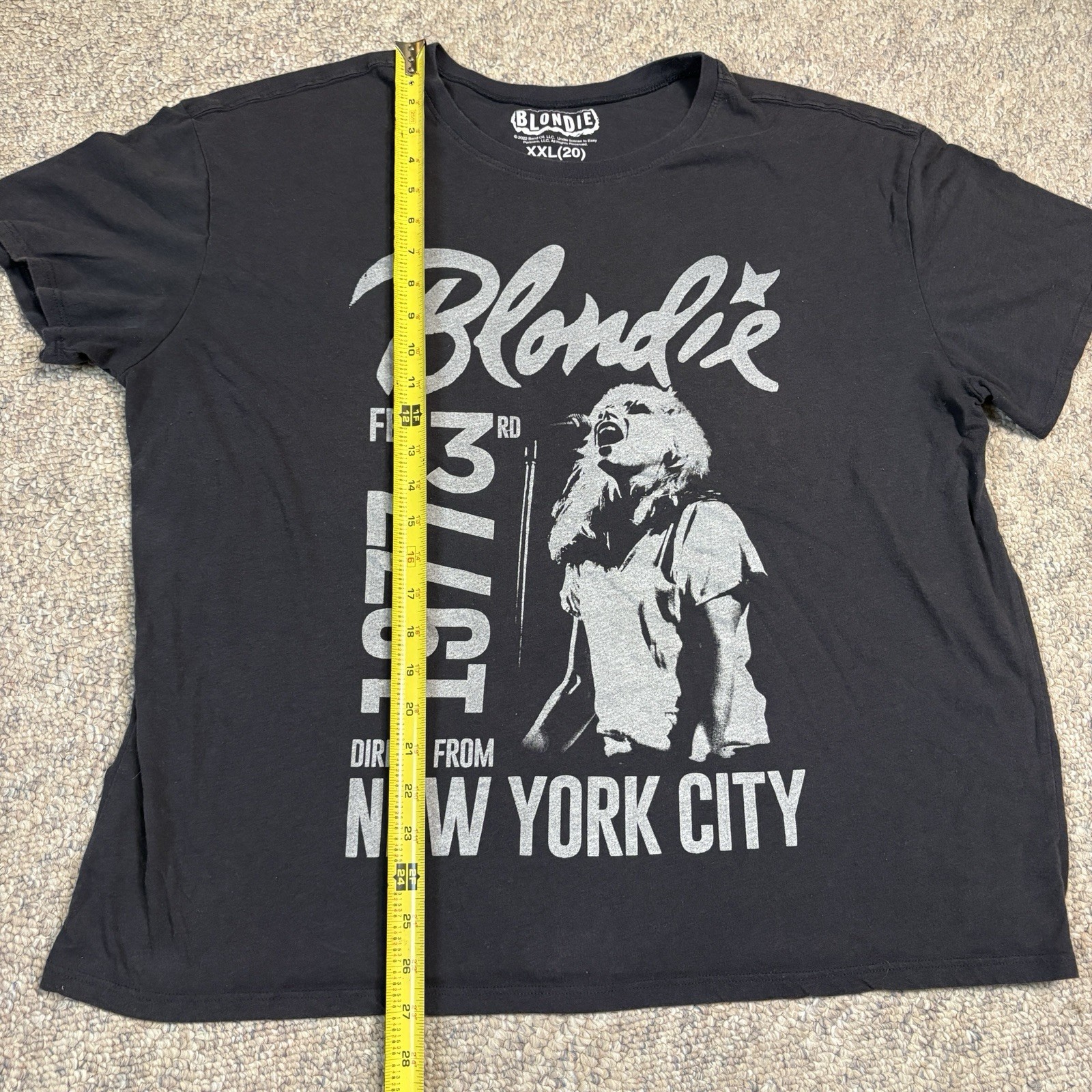Blondie NYC 1977 Concert Reprint Shirt Women’s 2XL Officially Licensed Band Tee