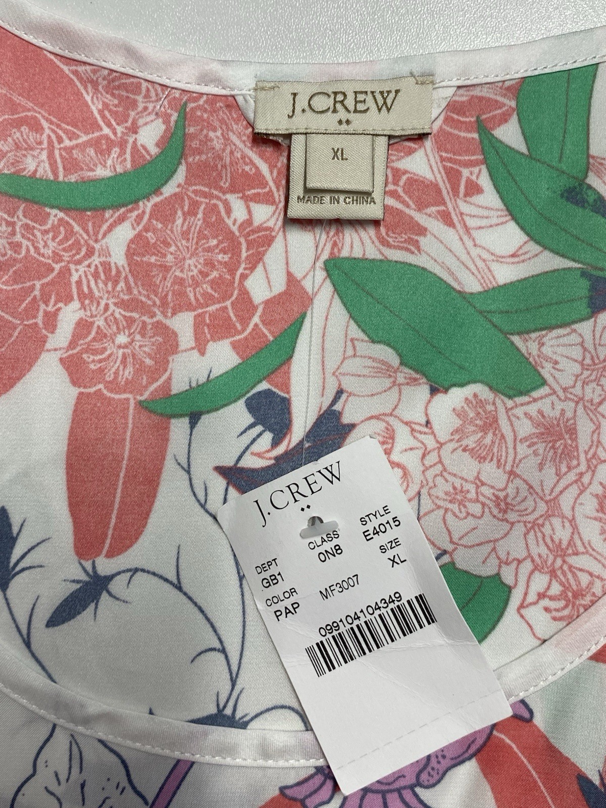 New! J Crew XL 14/16 Multicolor Floral Sateen Trim Tank Top Shirt Women Darts