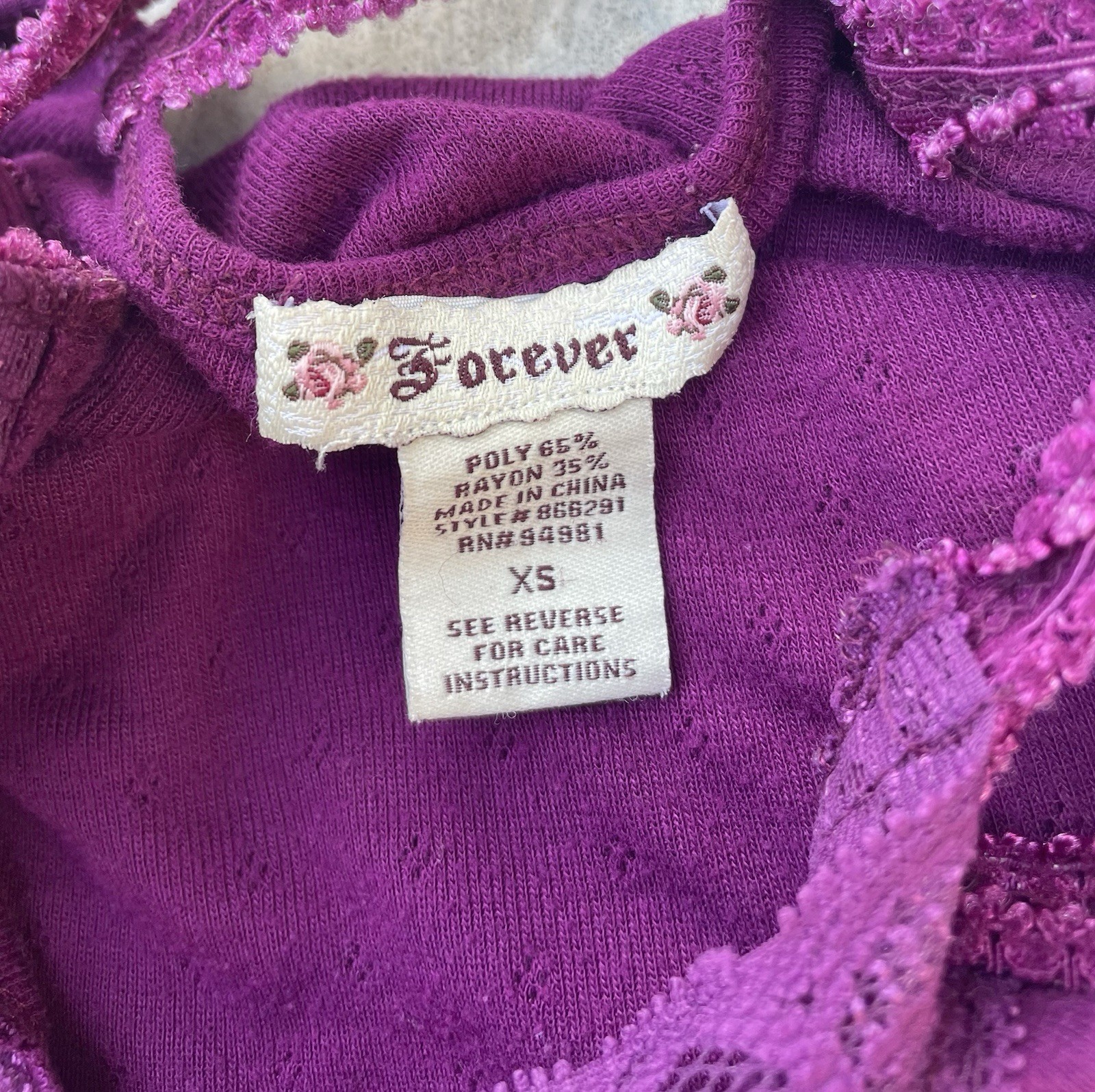Women’s Brandy Melville Zip up & Tank Top 2 Piece Purple Bundle XS