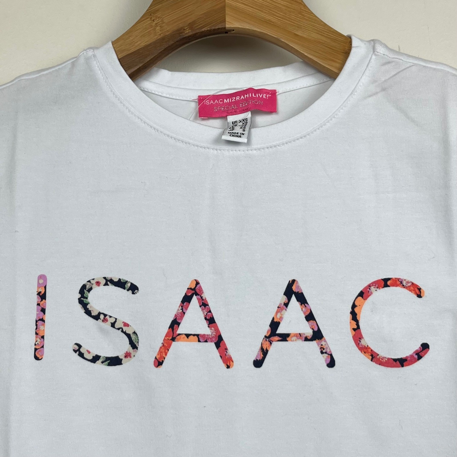 Isaac Mizrahi Live Special Edition White Floral Graphic Tee XXS A375027