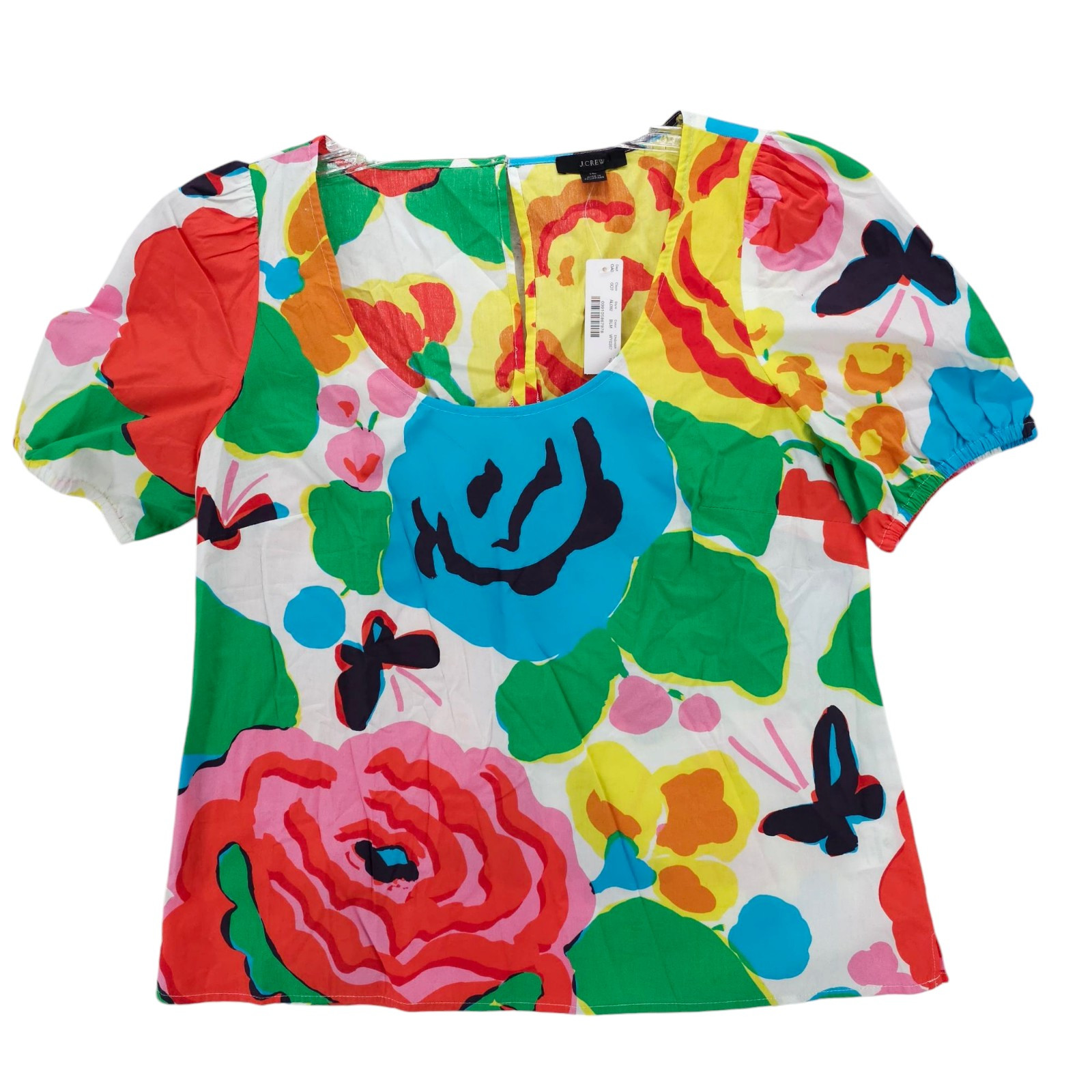 NWT J CREW Scoopneck Cotton Poplin Top in Ratti Jardin Foral Size 10