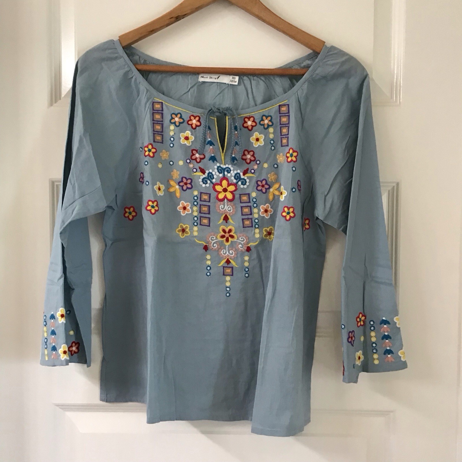 Black Story XS Boho Peasant Top, Festival, Boho, Hippie, Retro, 60’s Vibe