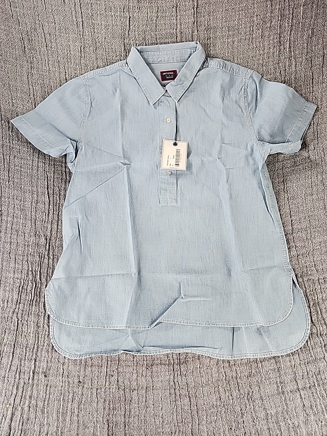 UNTUCKit Womens Donza Blue Short Sleeve Button Up Shirt – Pick Size