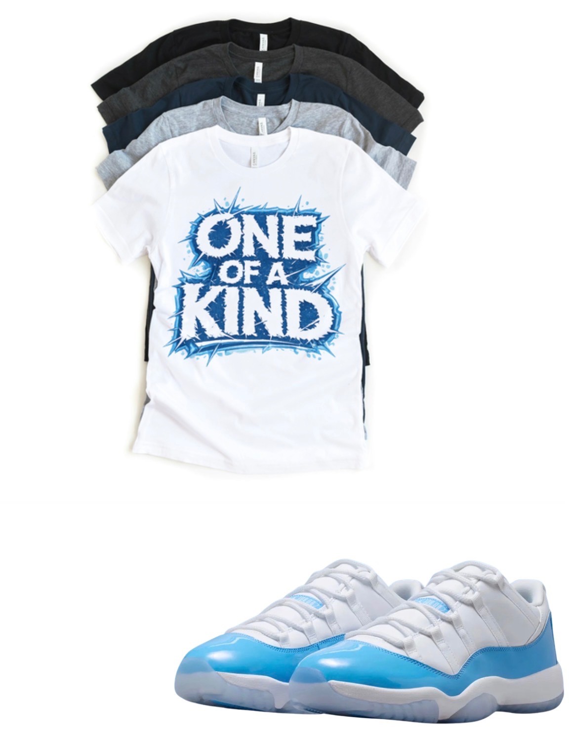 Jordan 11 Concord In One of a Kind Matching T-Shirt | Custom Sneaker Match Tee