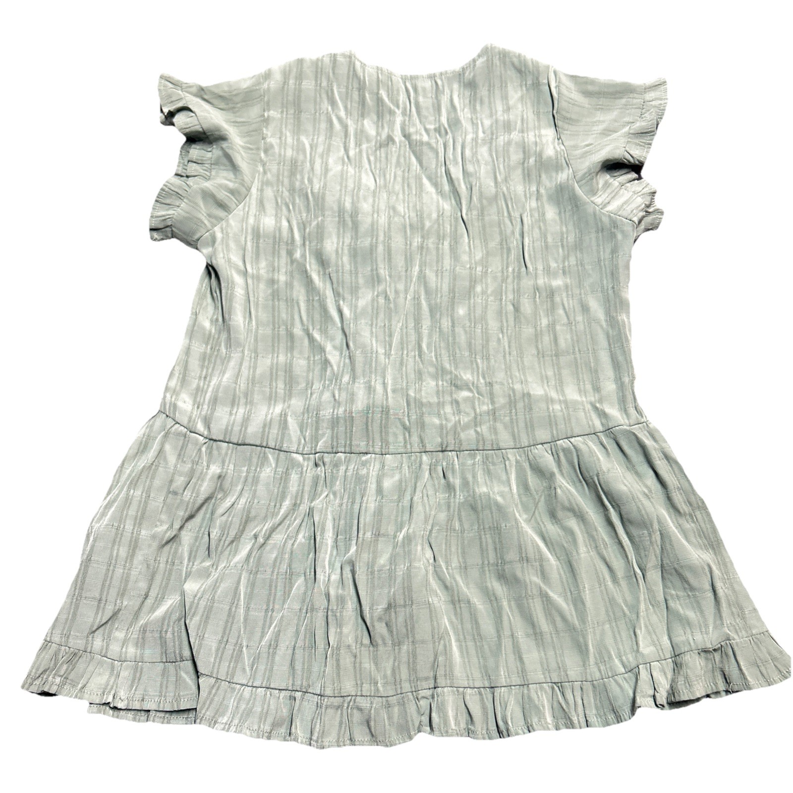 Women’s Ruffled Flutter Sleeve Blouse Pale Green Sz XS Peasant Cottage Core