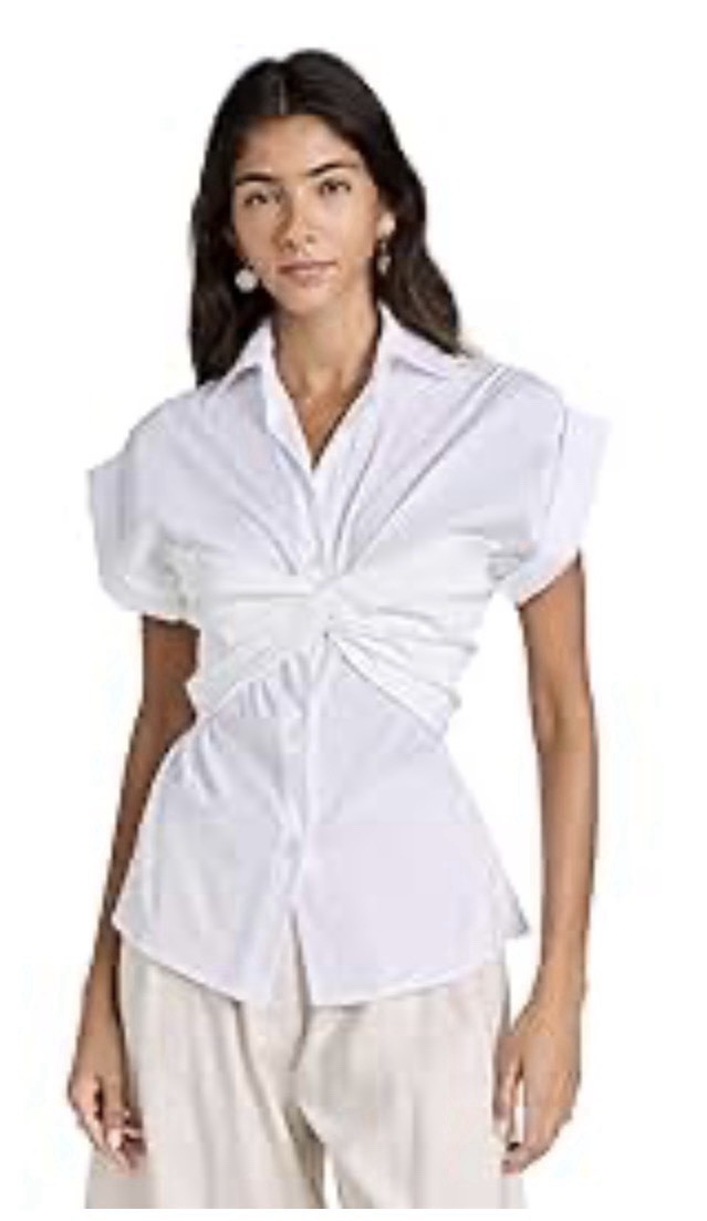 JBQ Just Be Queen Striped Button Down Shirt Elliot Blouse Size M
