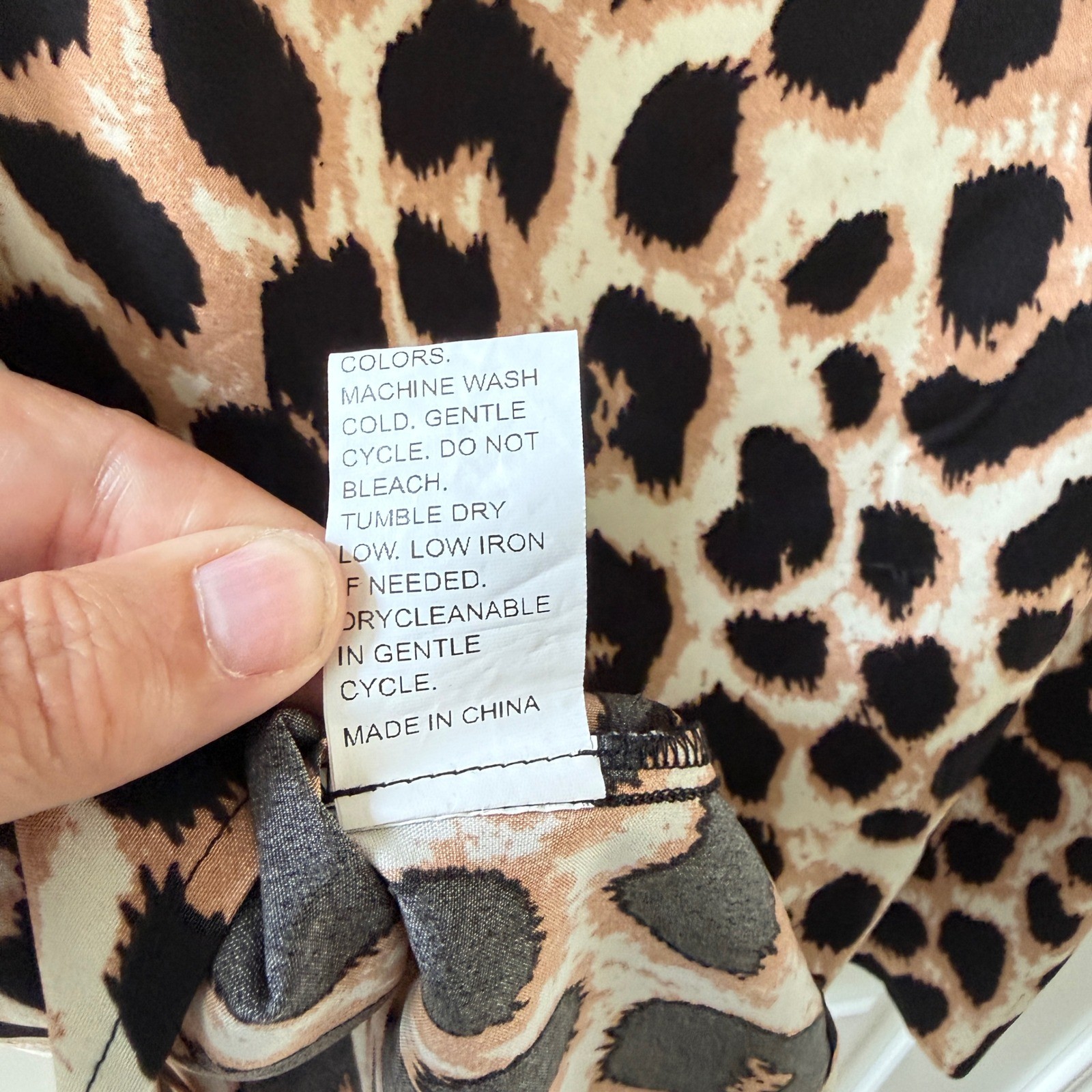 SHEIN Curve Leopard Print Ruffle Sleeve Blouse Tan Black 2XL Animal Print Top