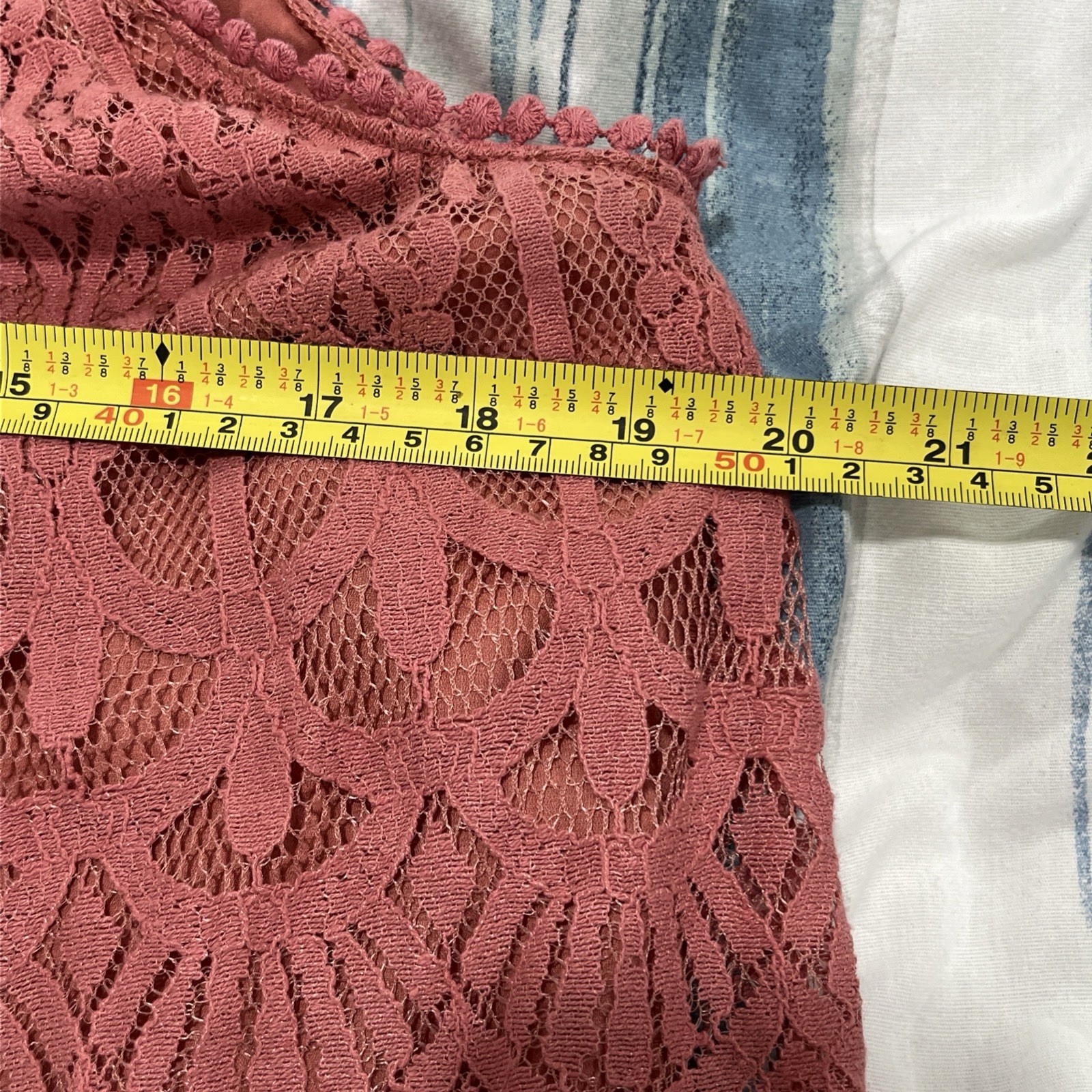 Xhilaration Boho Crochet Lace High Neck Tank Top Pink New Whimsigoth Size S