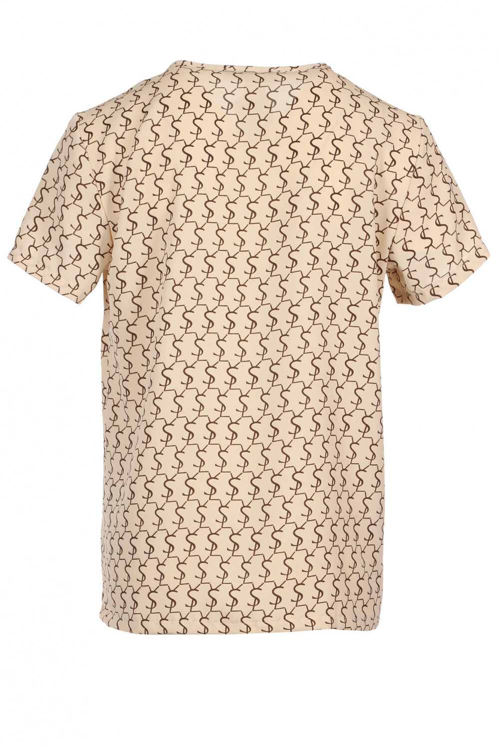 Beige blouse with drawstring at the bottom Size 2, 4, 6, 8, 10 US Fashionable