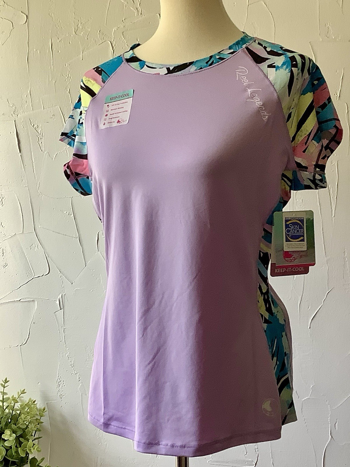 REEL LEGENTS Women’s TOP KEEP IT COOL (L) UV Protectant Fabric LLC BREEZE NWT