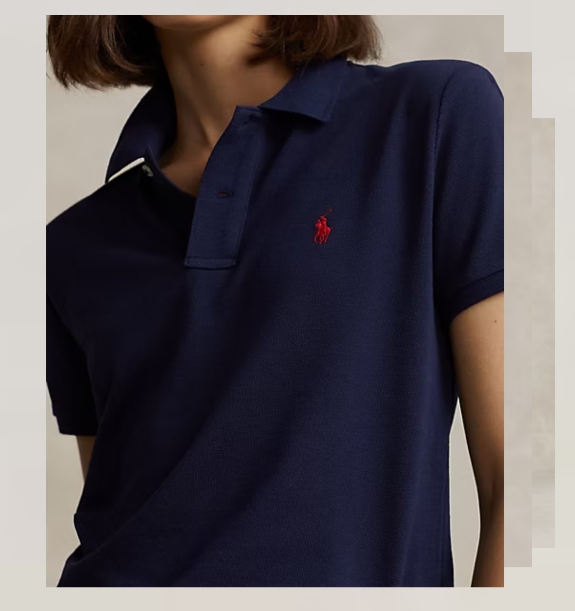 POLO RALPH LAUREN Top Womens 2XL Polo Classic Fit Mesh Shirt Cotton Blue NEW