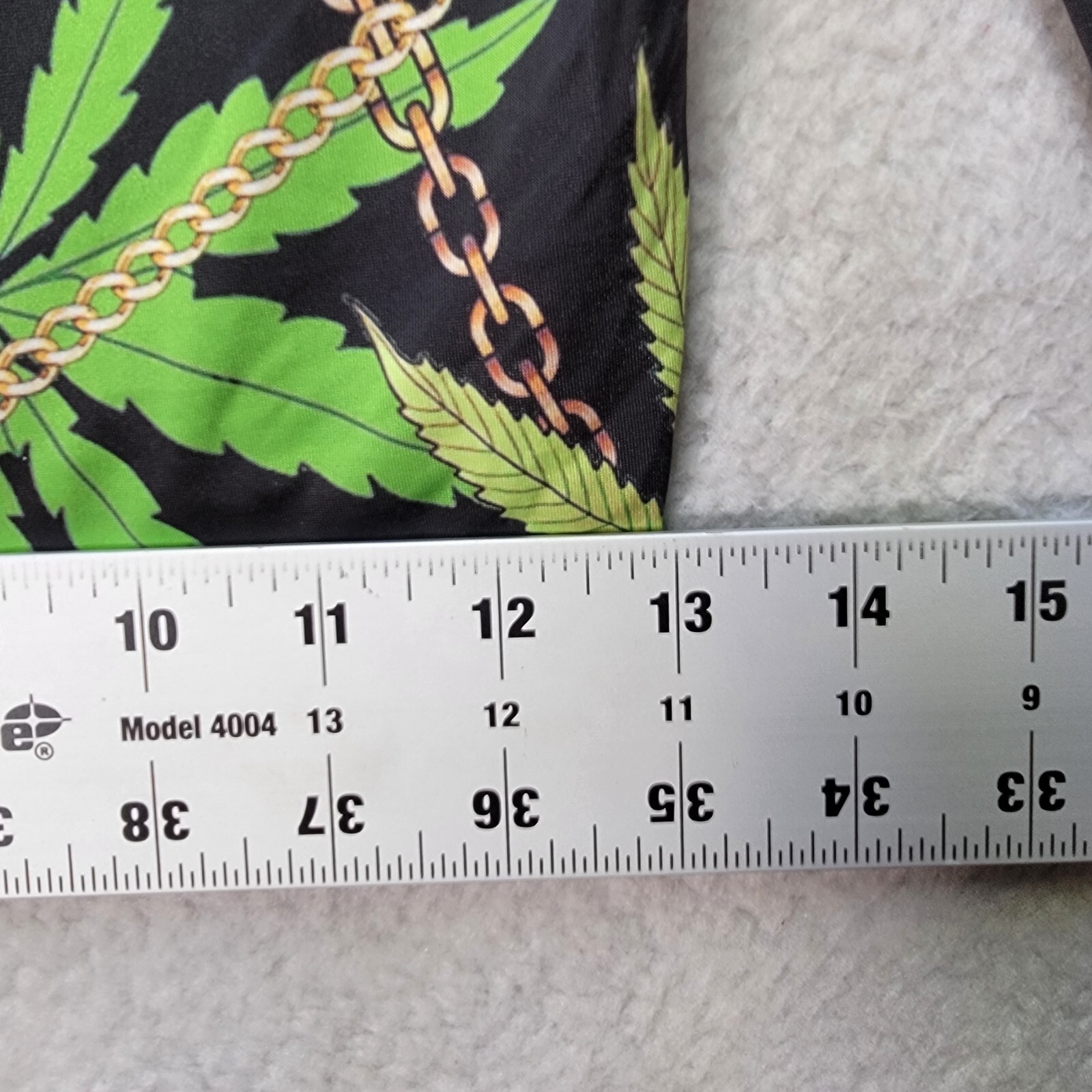 Ninexis Black Mesh Chains Leaf Sexy Canna Festival Crop Top Womens Blouse Size S
