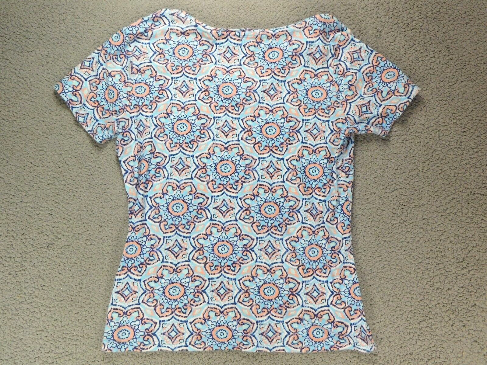 ib diffusion Womens Short Sleeve V Neck Top Beaded Faux Undershirt Size M