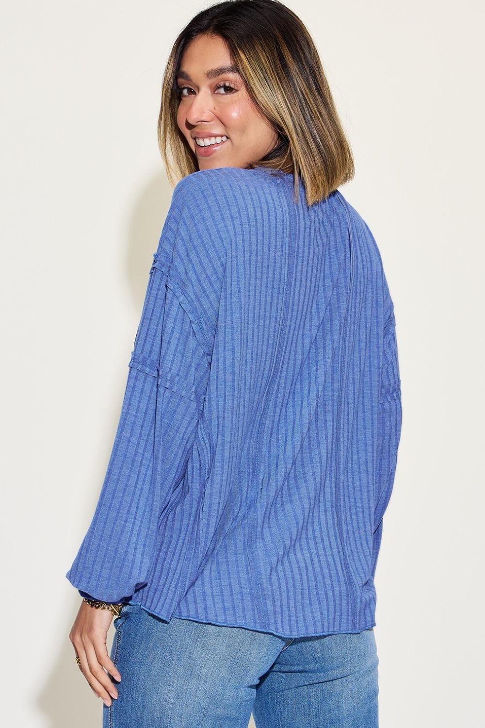 Trendy Ribbed Oversized Tunic Top Available In Multiple Colors& Full Sizes S-3XL