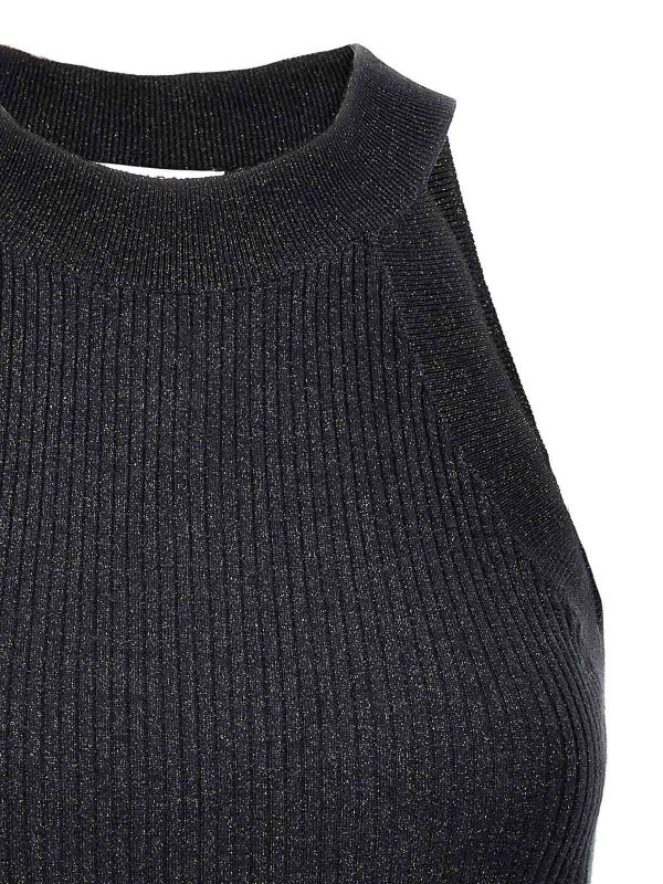 BRUNELLO CUCINELLI WOMEN’S DARK BLUE SLEEVELESS SHIRT MSRP $1375