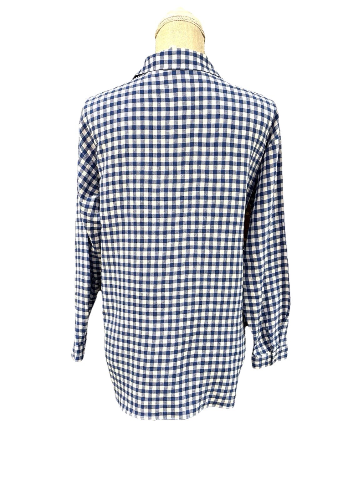 ANTHROPOLOGIE MAISON 123 BARDOT GINGHAM CHECK SHIRT S PREPPY COASTAL ACADEMIA
