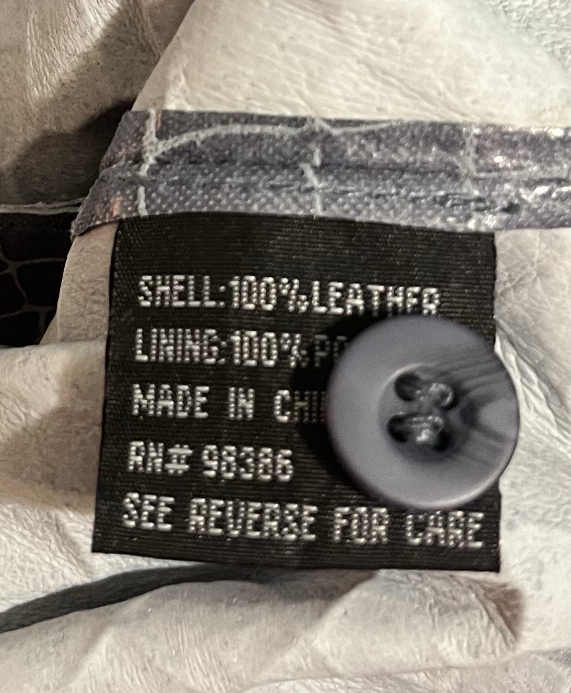 In Suede Gray Embossed Leather Shirt Medium