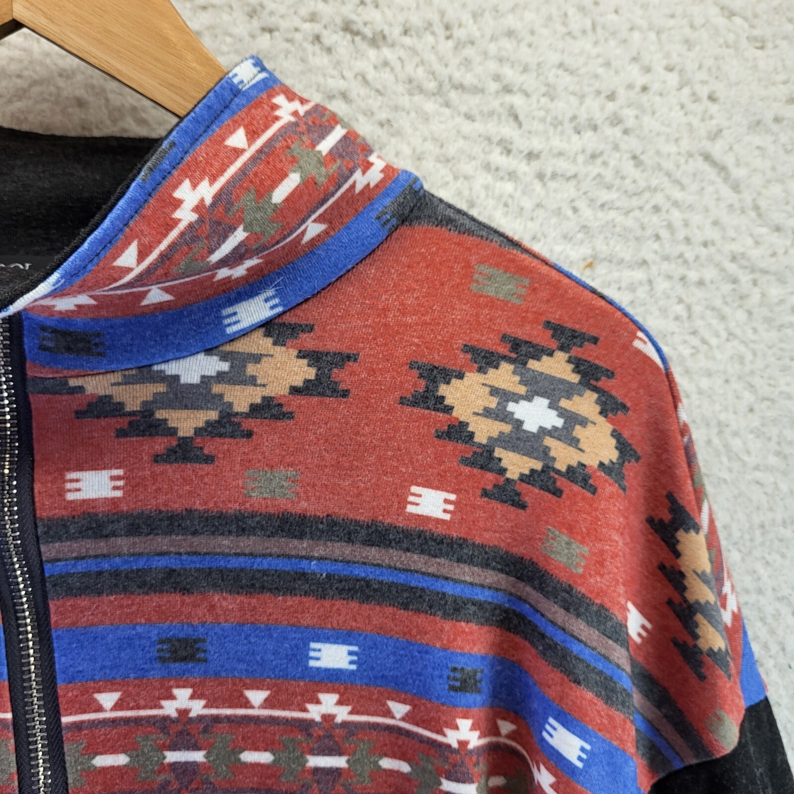 MIROL Aztec Shirt Womens Large Long Sleeve 1/4 Zip Sweat Shirt Santa Fe Style